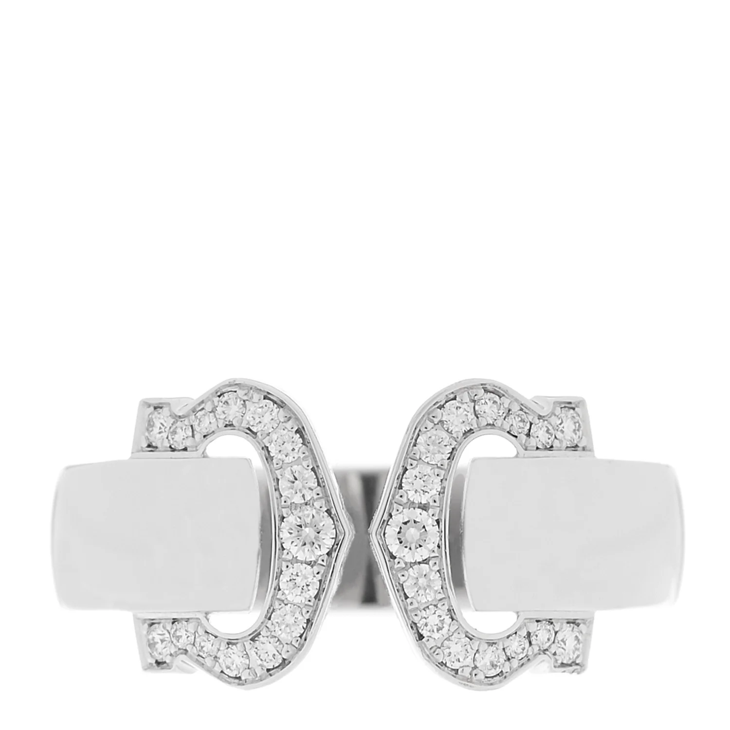 18K White Gold Diamond C De Cartier Ring 51 5.75