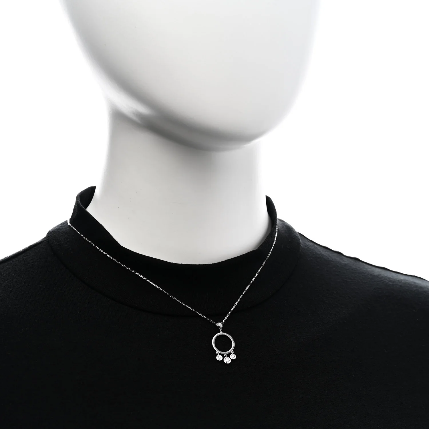 18K White Gold Diamond Legers Drop Necklace - Image 2