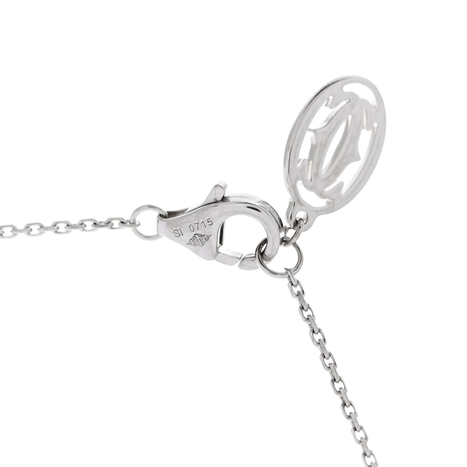 18K White Gold Diamond Legers Drop Necklace - Image 4