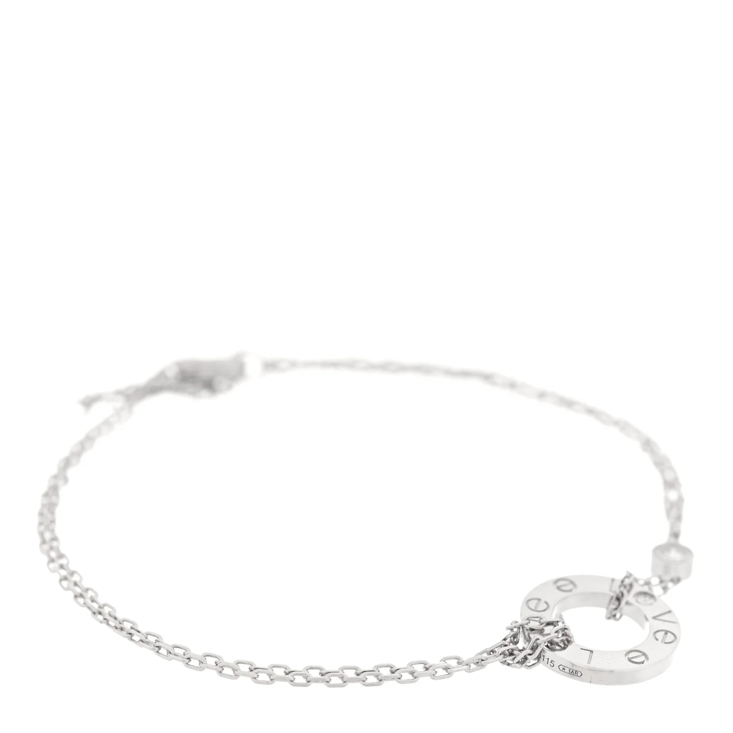 18K White Gold Diamond LOVE Bracelet