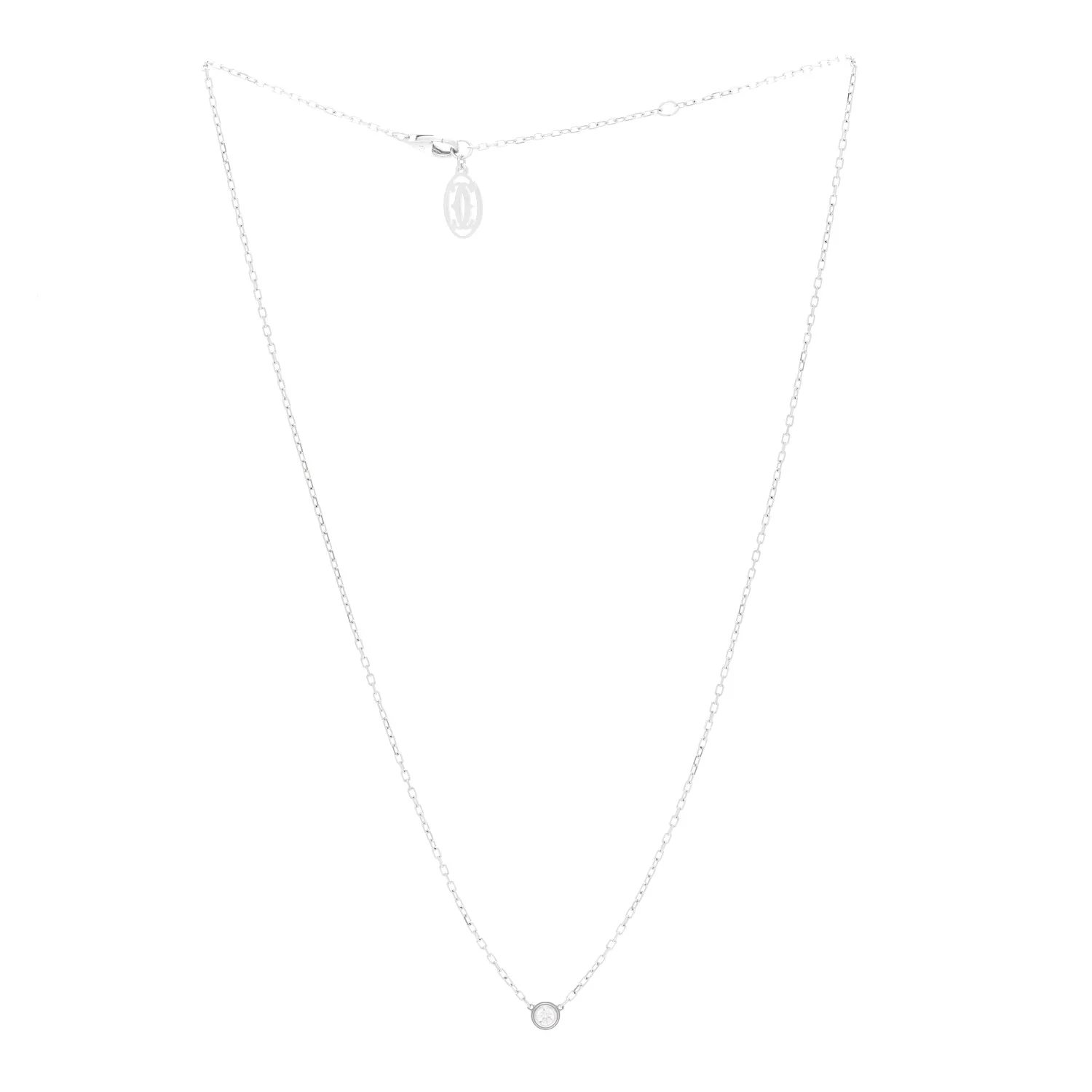 18K White Gold Diamond SM D'Amour Pendant Necklace - Image 3