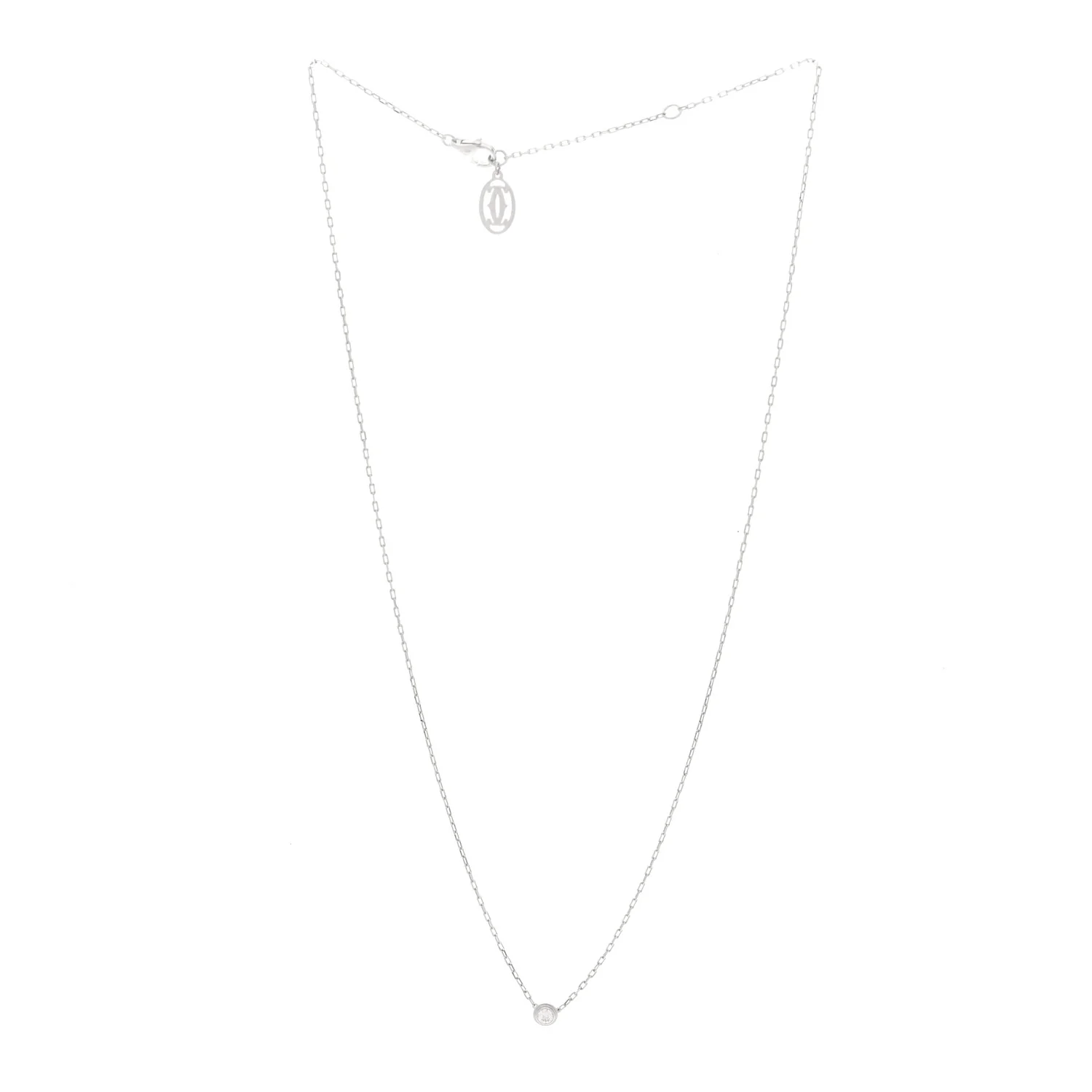 18K White Gold Diamond SM D'Amour Pendant Necklace - Image 6