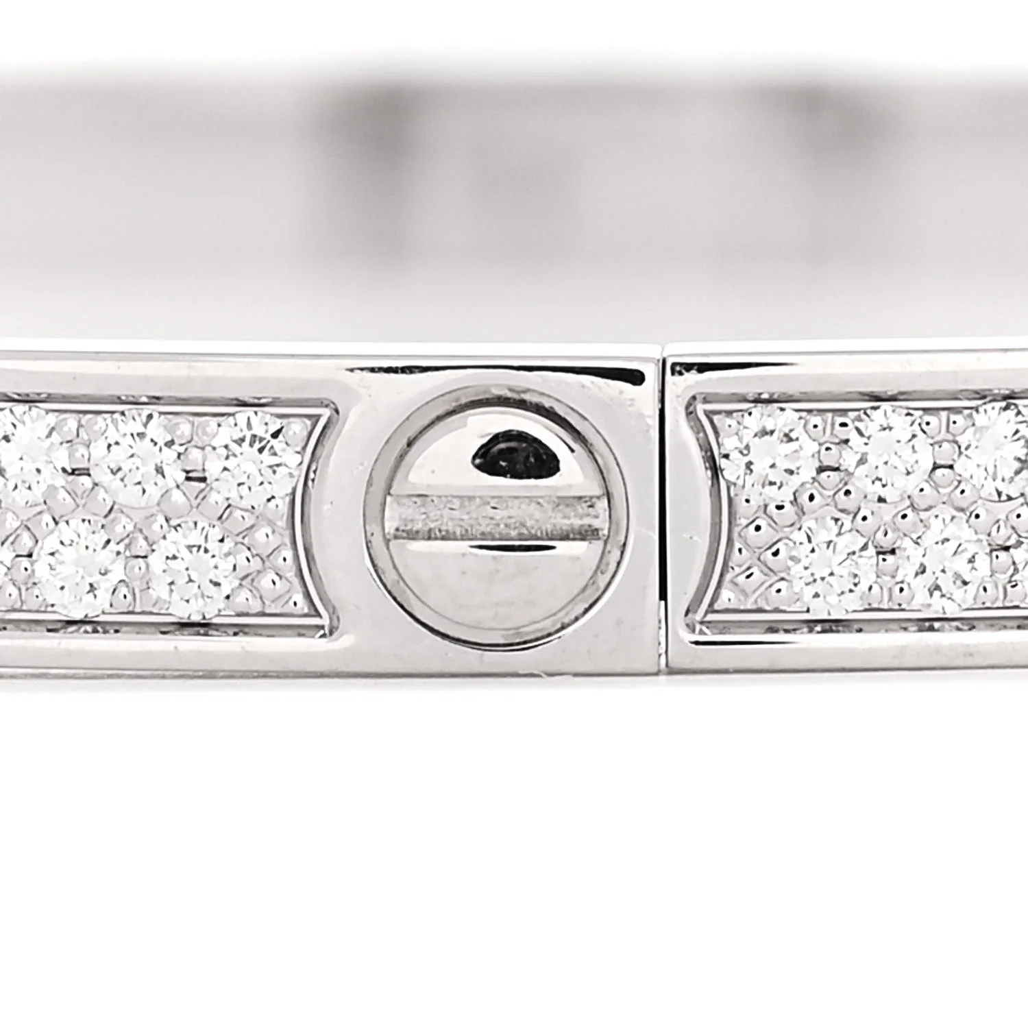 18K White Gold Diamond Small LOVE Paved Bracelet 17 - Image 4