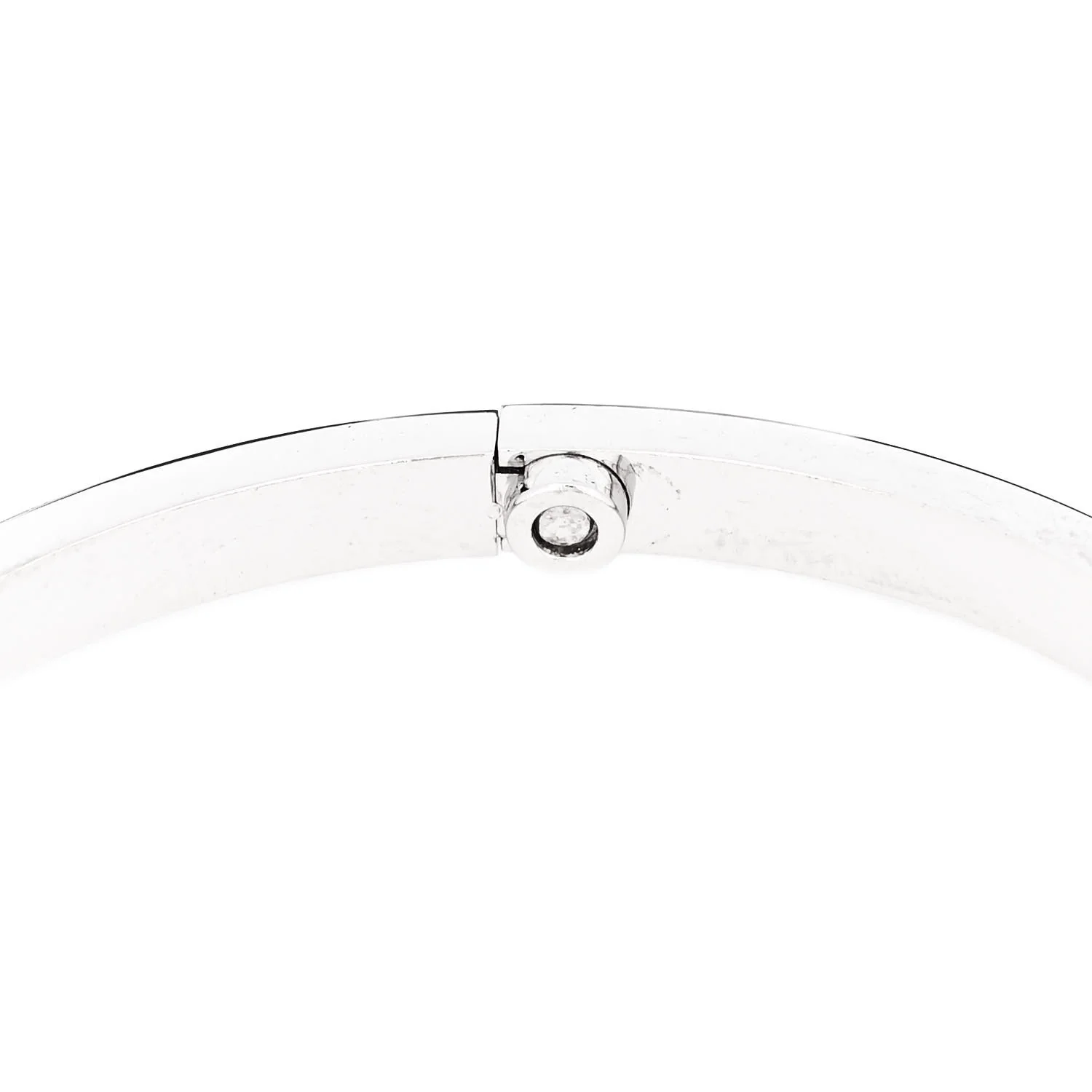 18K White Gold Diamond Small LOVE Paved Bracelet 17 - Image 7
