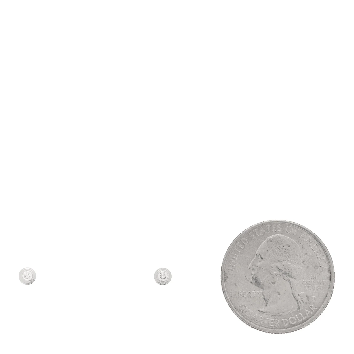 18K White Gold Diamond XS D'Amour Earrings - Image 2