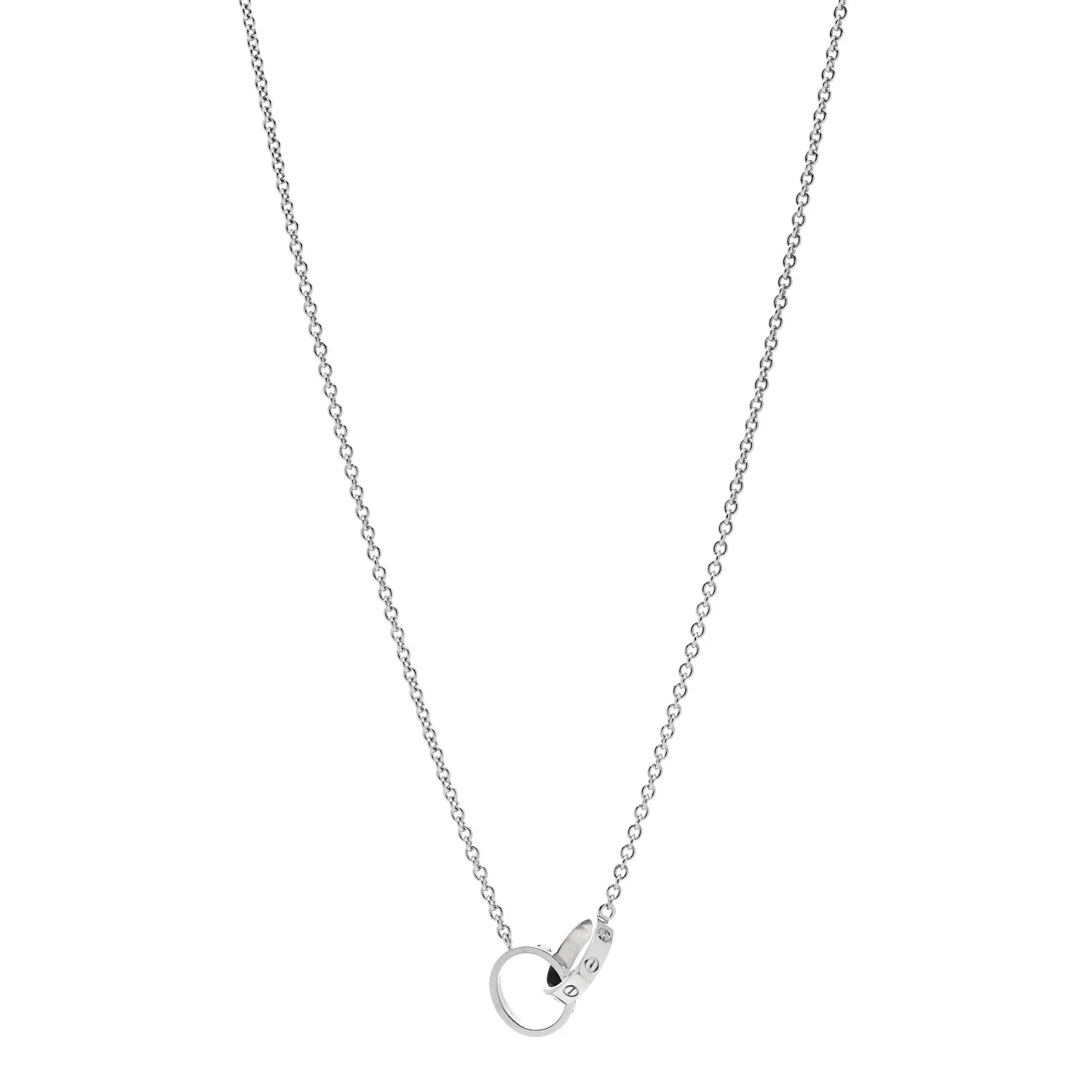 18K White Gold Interlocking LOVE Necklace