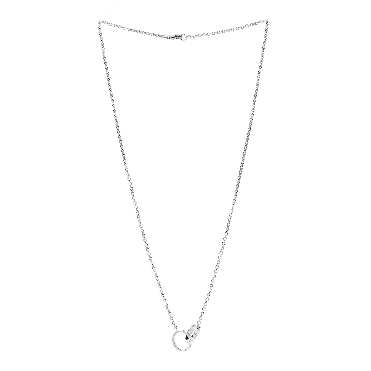 18K White Gold Interlocking LOVE Necklace - Image 3