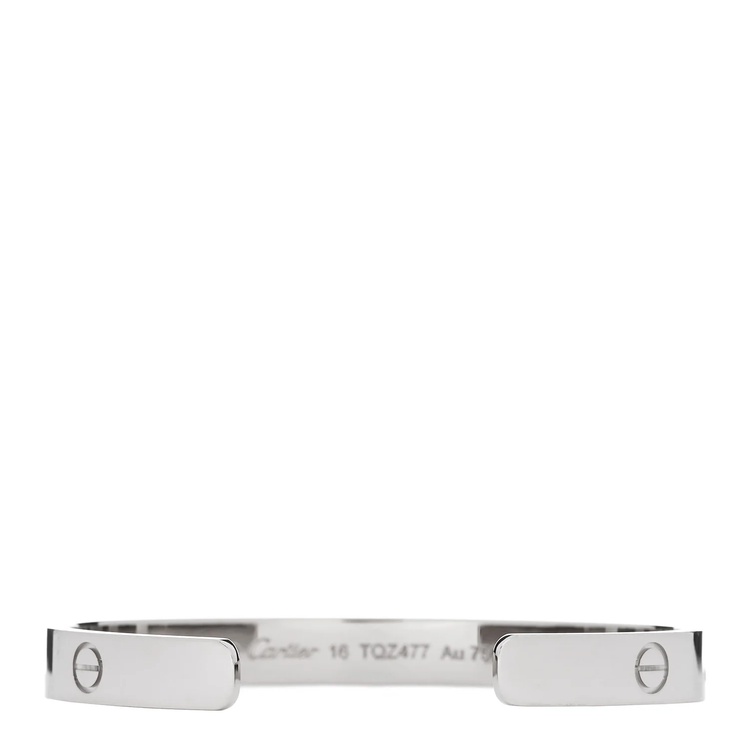 18K White Gold LOVE Cuff Bracelet 16 - Image 2