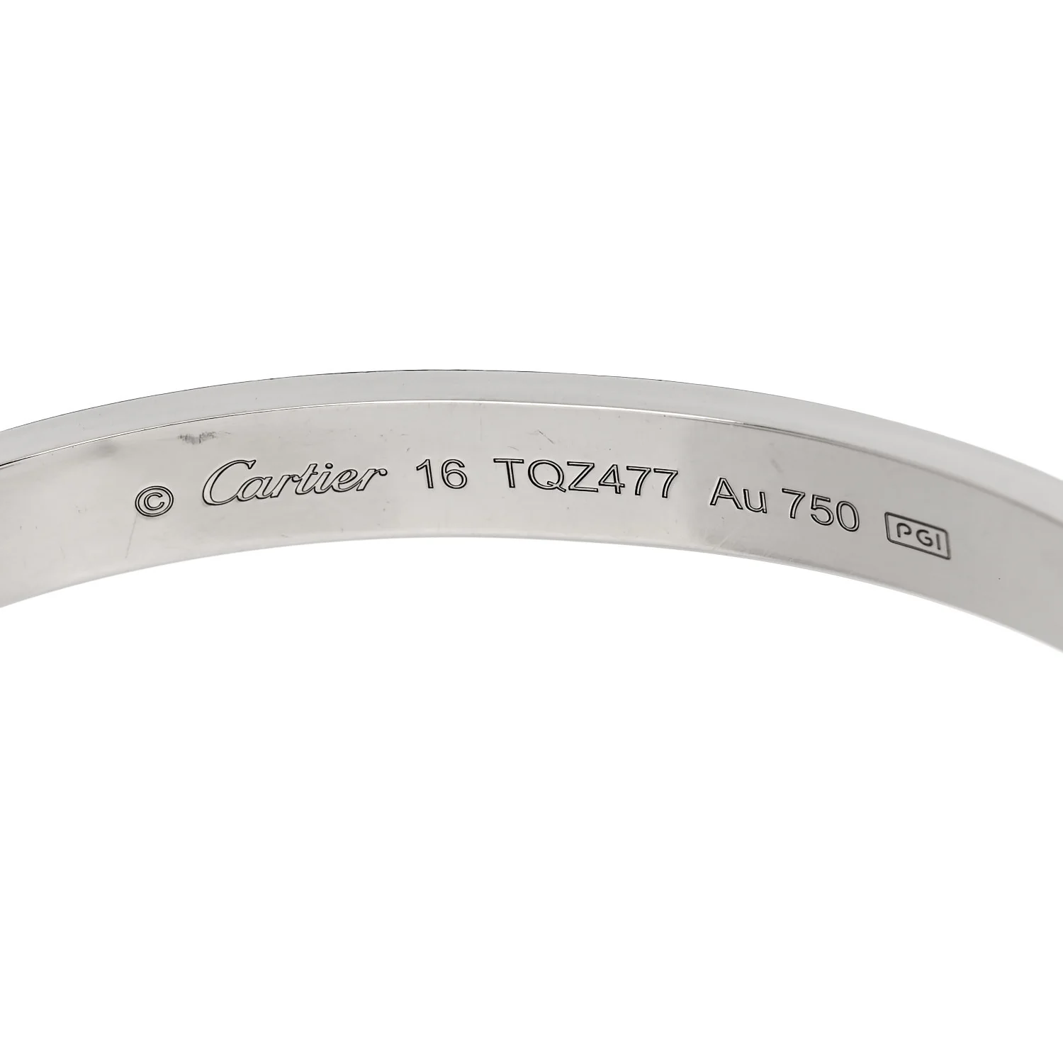 18K White Gold LOVE Cuff Bracelet 16 - Image 3