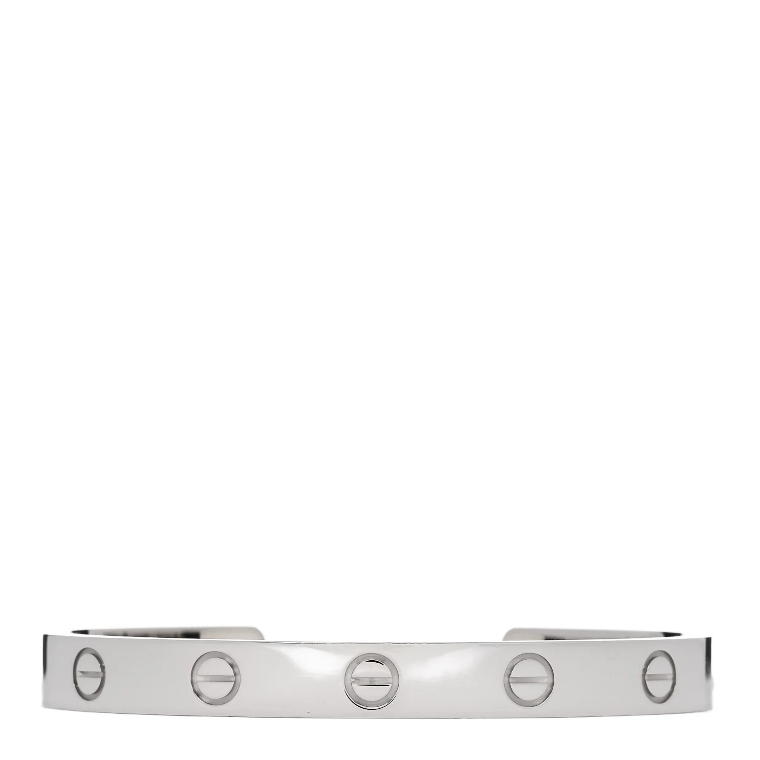 18K White Gold LOVE Cuff Bracelet 16