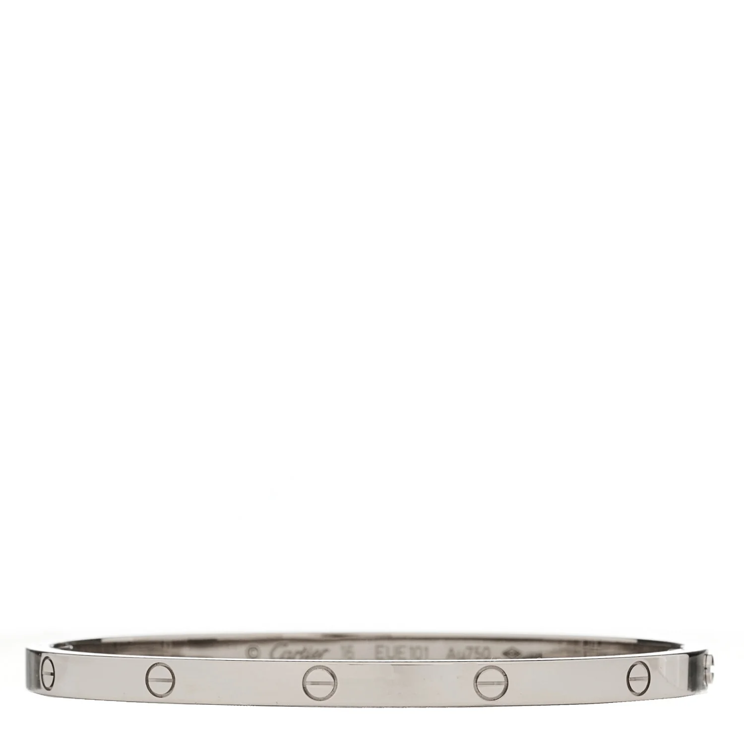 18K White Gold Small LOVE Bracelet 16
