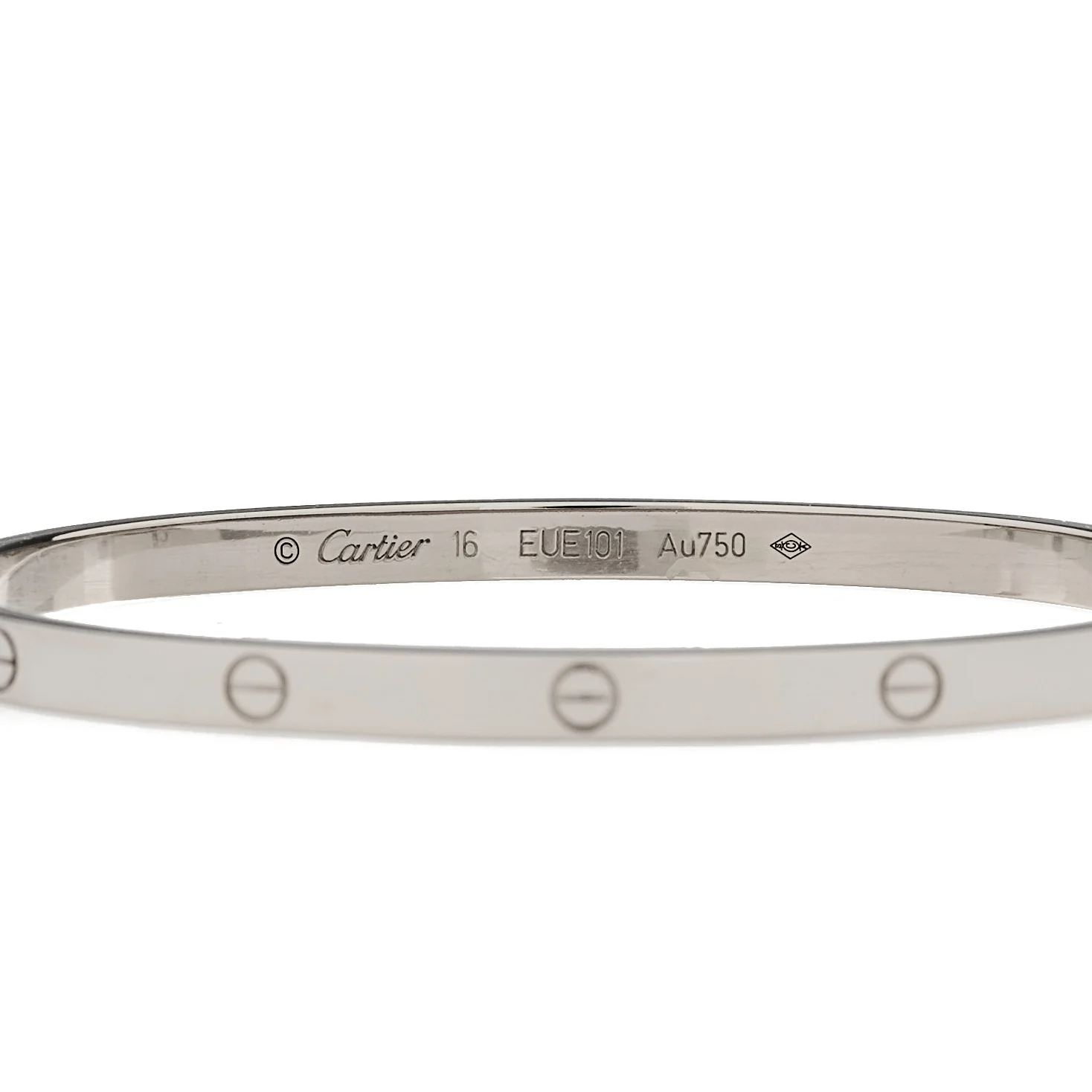 18K White Gold Small LOVE Bracelet 16 - Image 3