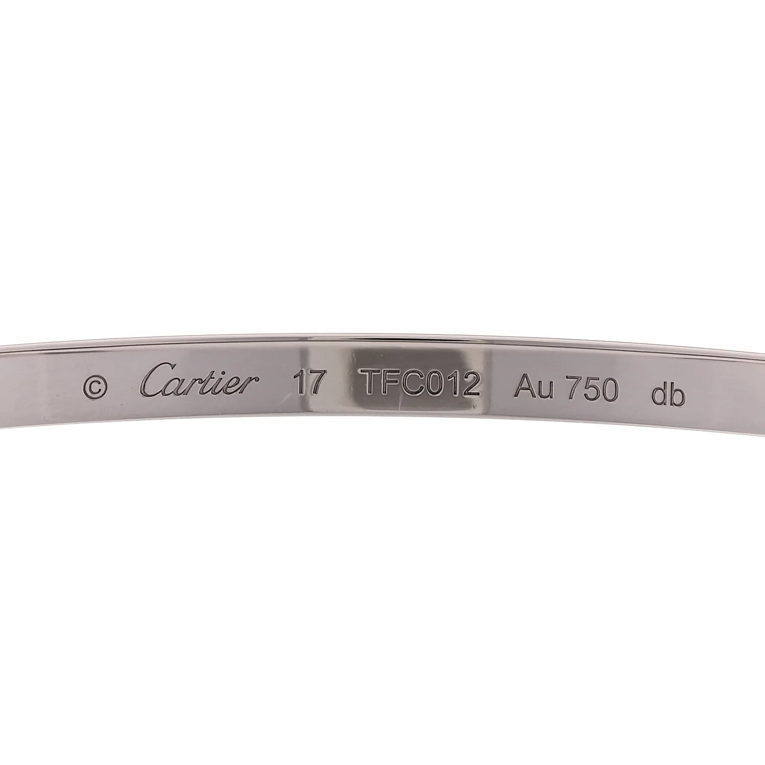 18K White Gold Small LOVE Bracelet 17 - Image 4