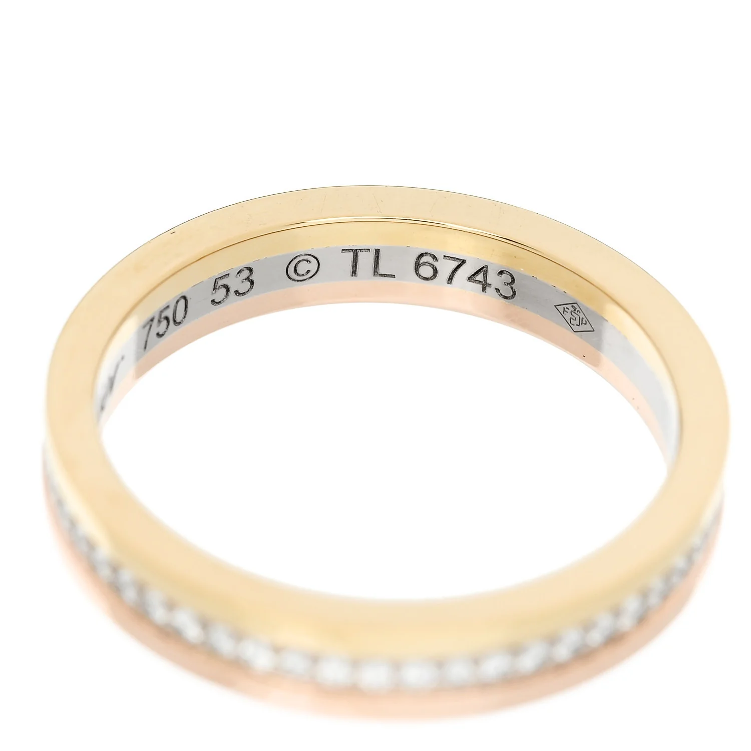 18K White Yellow Pink Gold Diamond 3.5mm Vendome Louis Cartier Wedding Band Ring 53 6.5 - Image 5