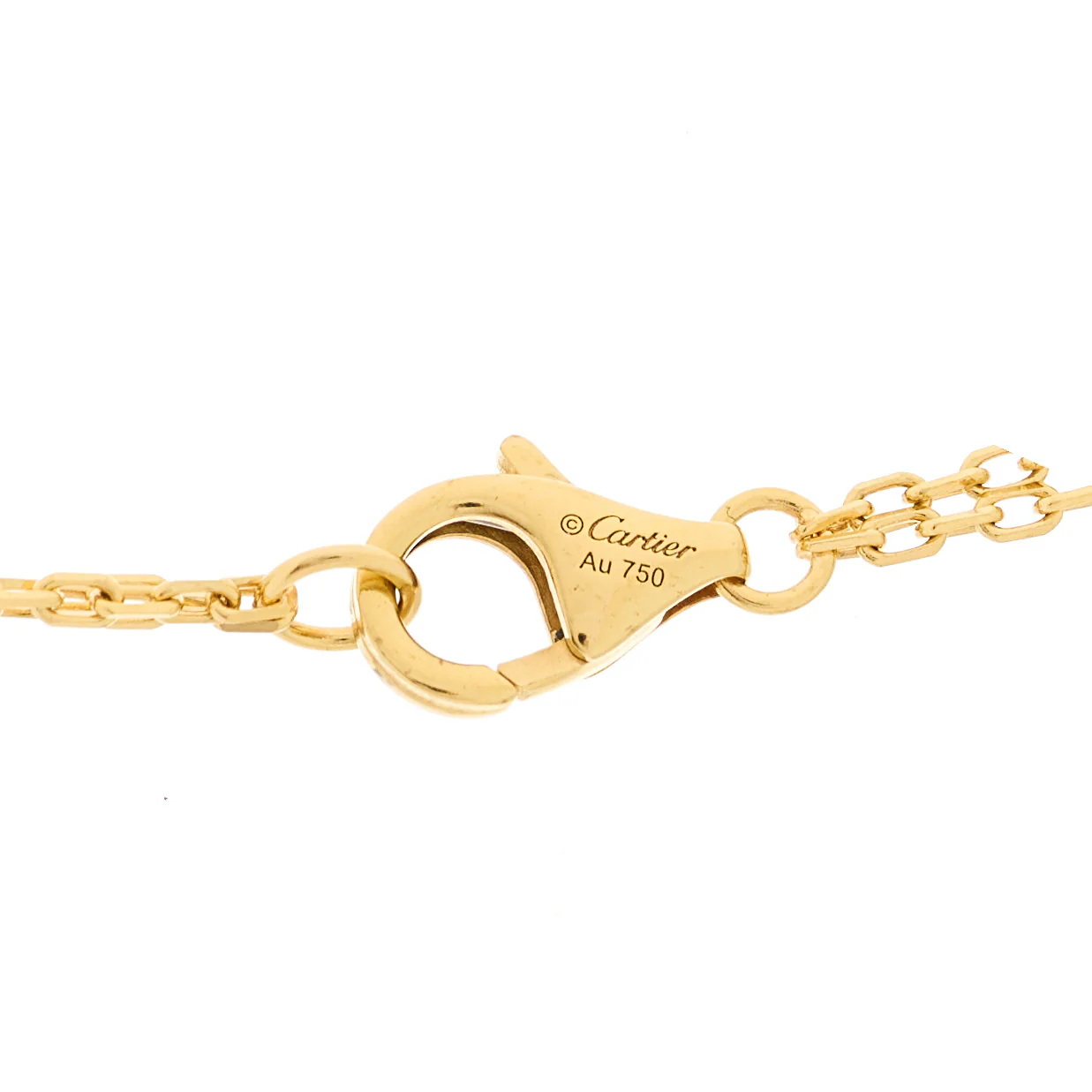 18K Yellow Gold 2 Diamond LOVE Necklace - Image 5