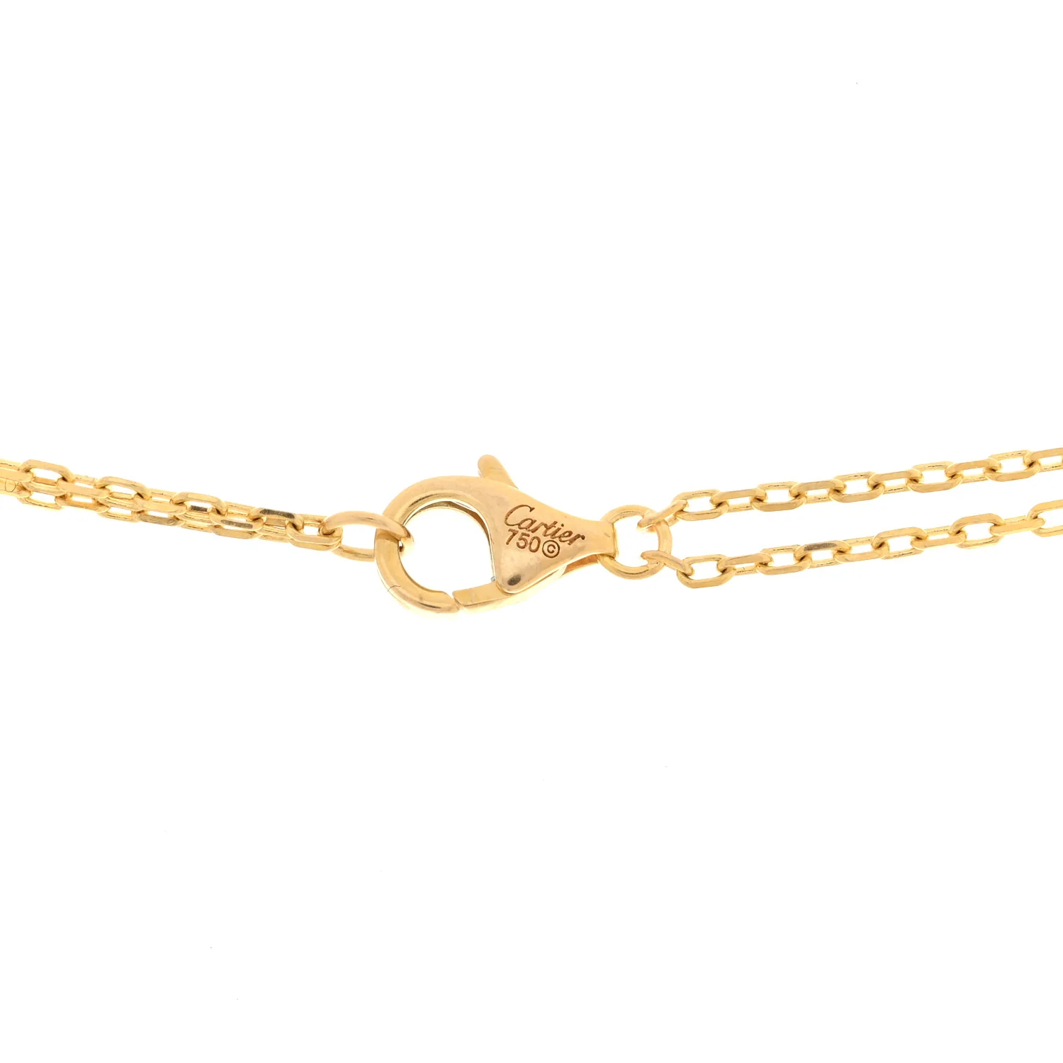 18K Yellow Gold 2 Diamond LOVE Necklace - Image 4