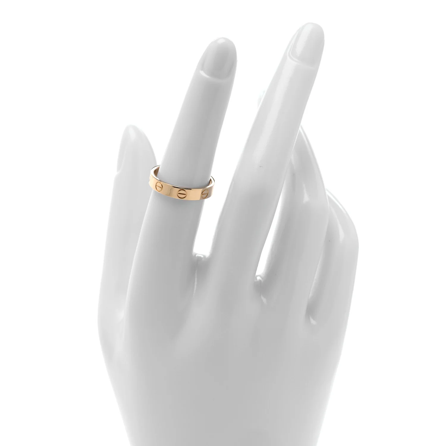 18K Yellow Gold 3.5mm LOVE Wedding Band Ring 52 6 - Image 2
