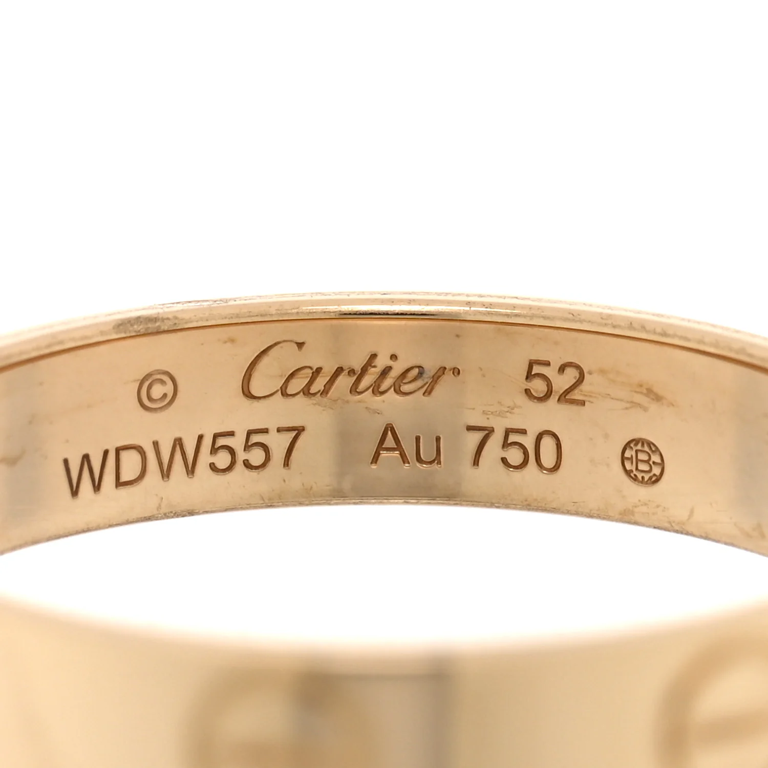 18K Yellow Gold 3.5mm LOVE Wedding Band Ring 52 6 - Image 4