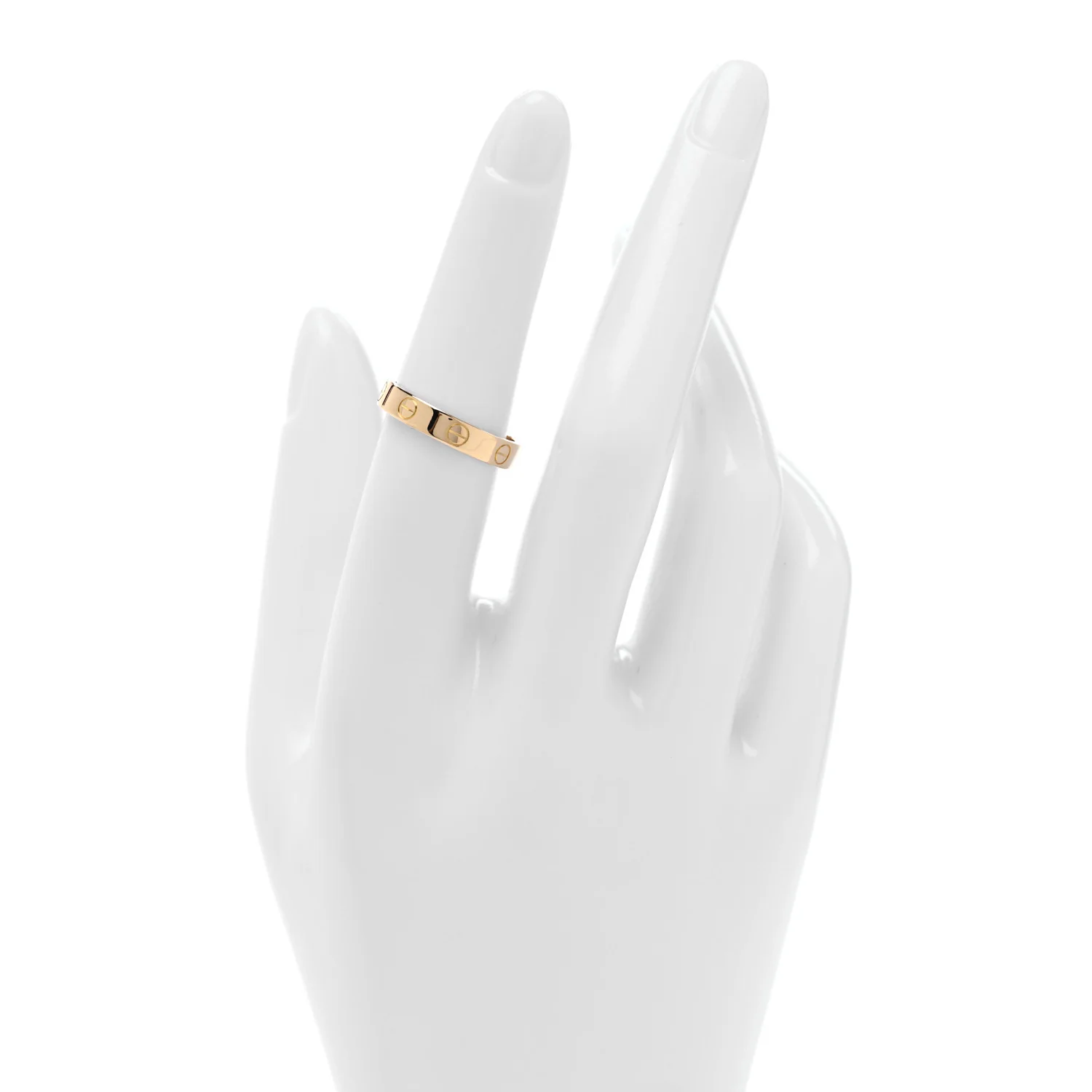 18K Yellow Gold 3.5mm LOVE Wedding Band Ring 52 6 - Image 2