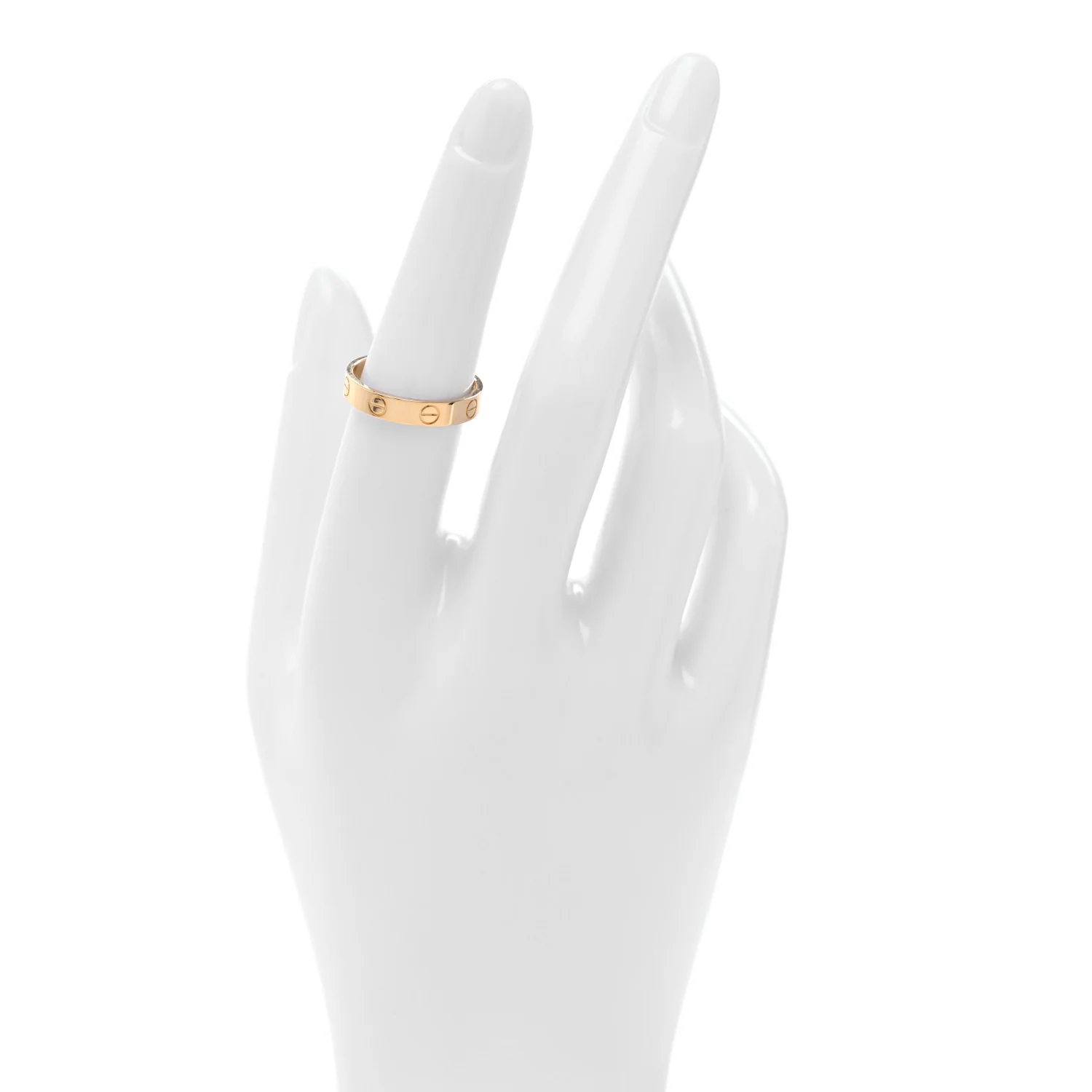 18K Yellow Gold 3.5mm LOVE Wedding Band Ring 53 6.5 - Image 2