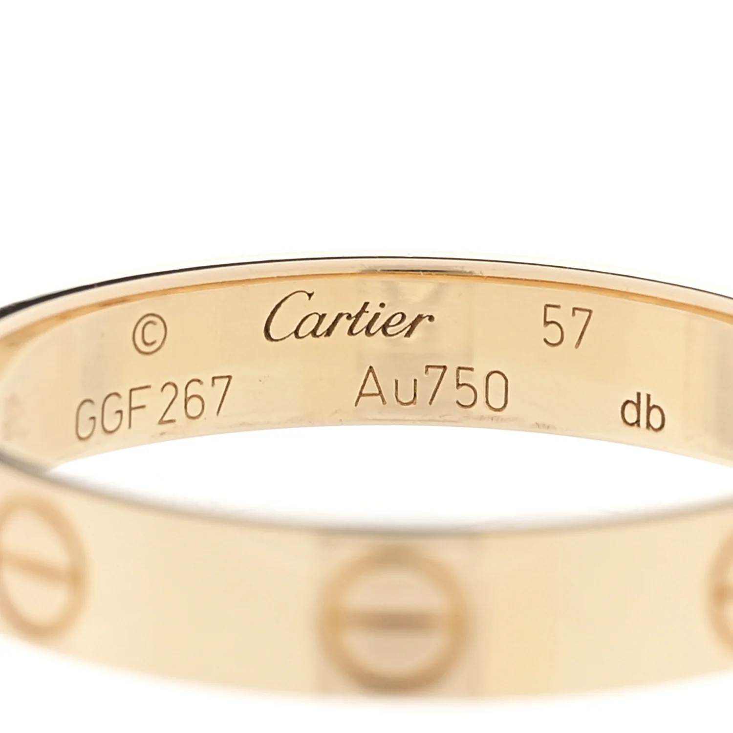 18K Yellow Gold 3.5mm LOVE Wedding Band Ring 57 8 - Image 4