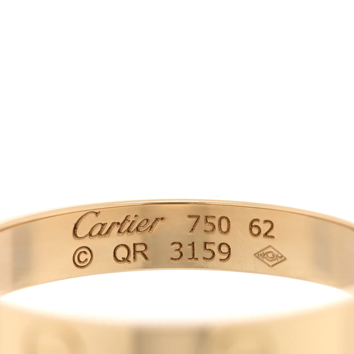 18K Yellow Gold 3.5mm LOVE Wedding Band Ring 62 10 - Image 4