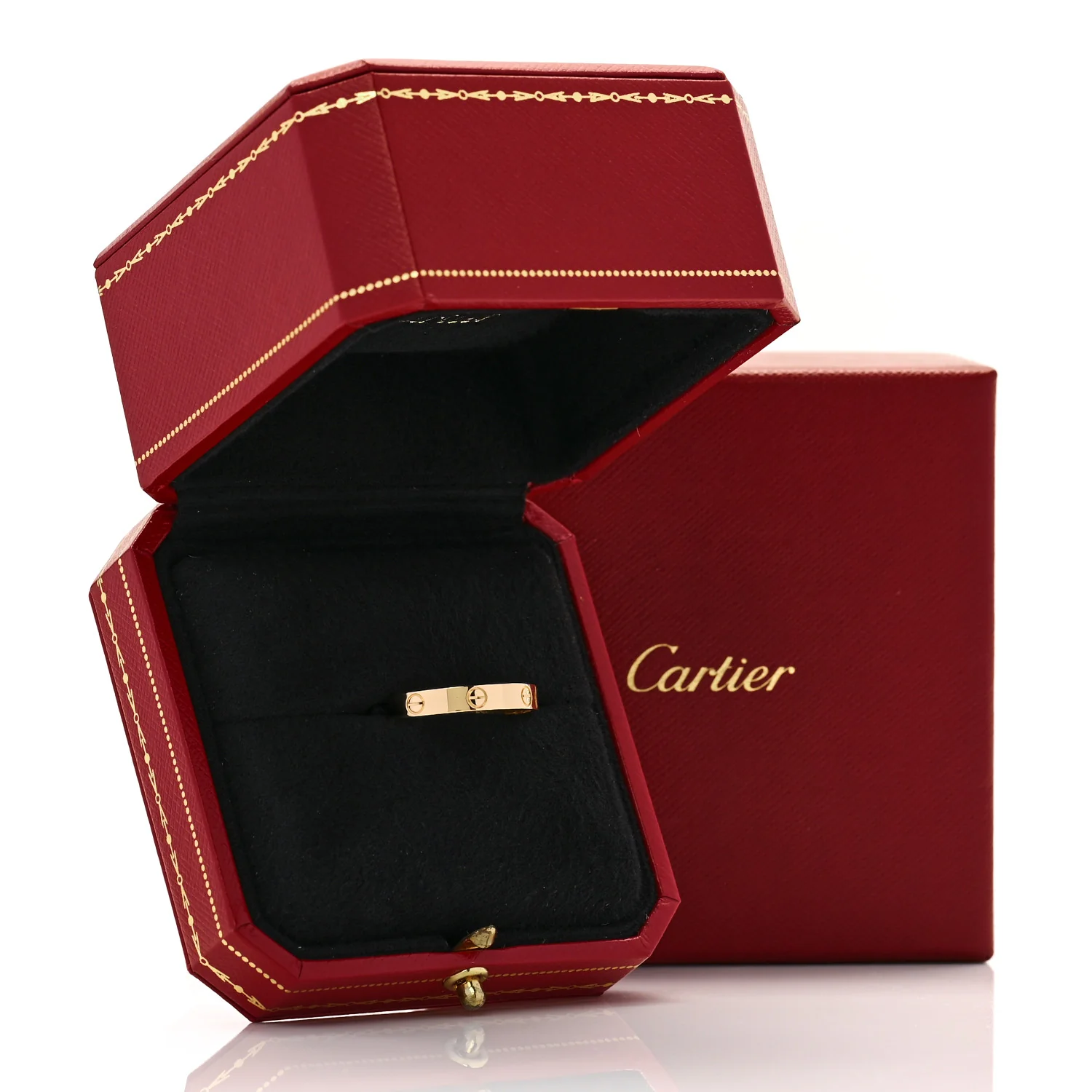 18K Yellow Gold 3.5mm LOVE Wedding Band Ring 65 11 - Image 5