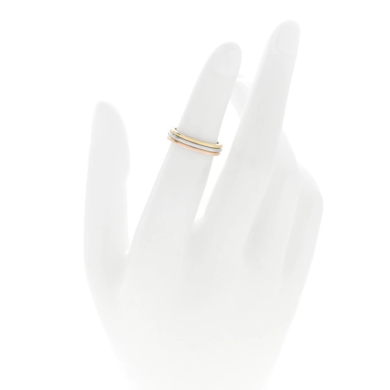18K Yellow Gold 3.8mm Trinity Wedding Band Ring 47 4 - Image 2