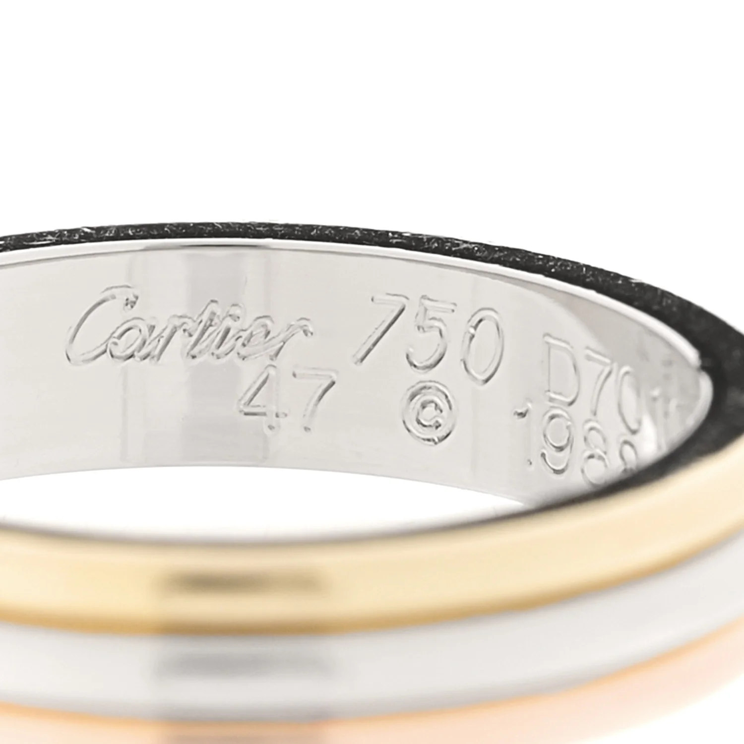 18K Yellow Gold 3.8mm Trinity Wedding Band Ring 47 4 - Image 4