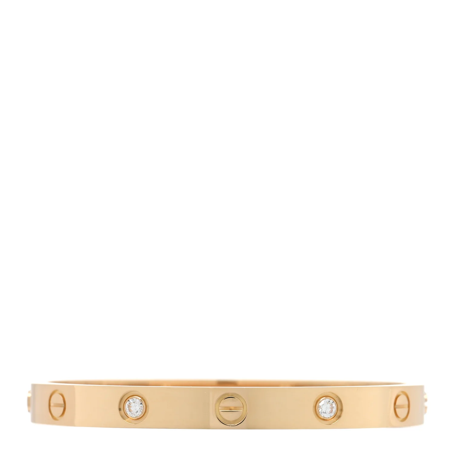 18K Yellow Gold 4 Diamond LOVE Bracelet 16