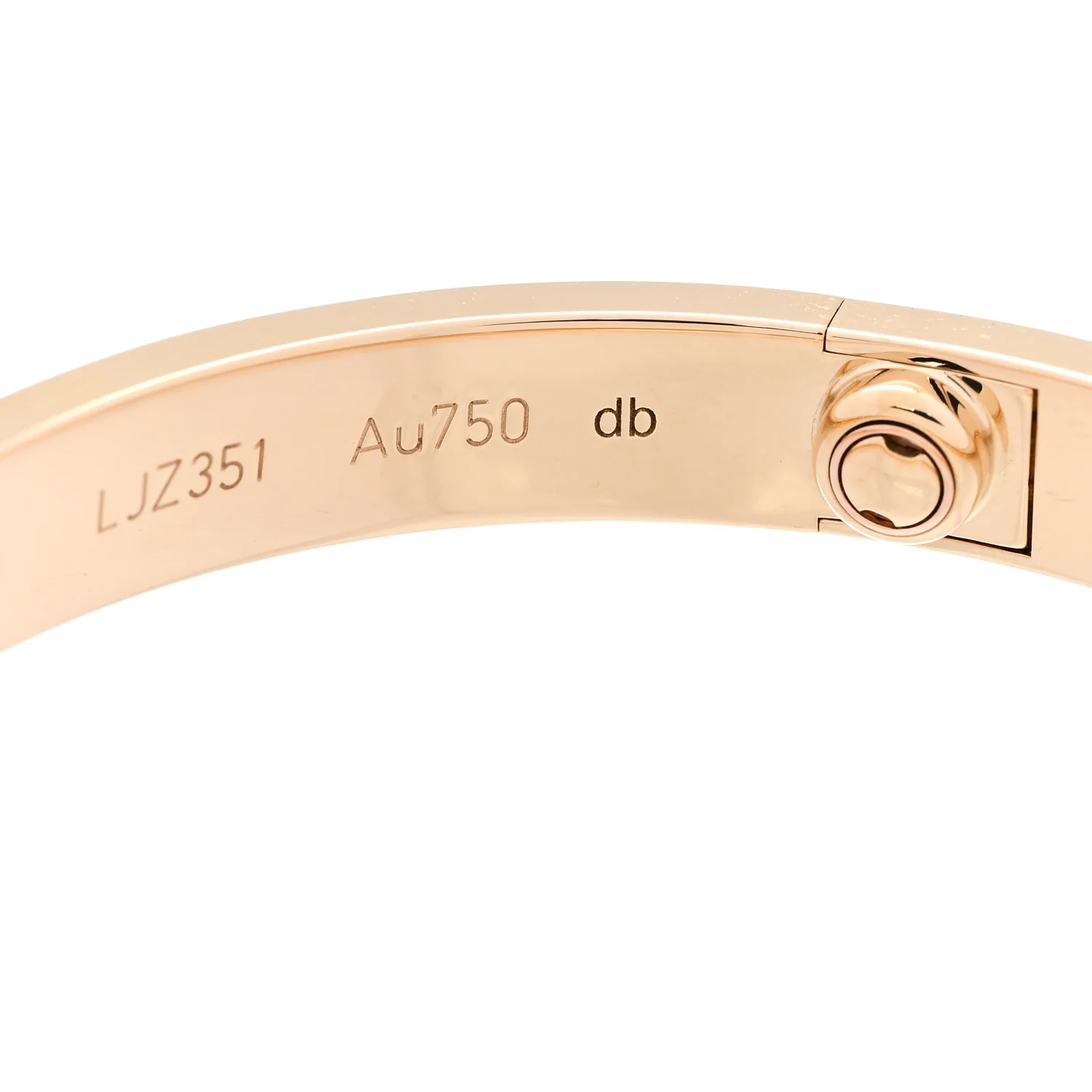 18K Yellow Gold 4 Diamond LOVE Bracelet 16 - Image 8