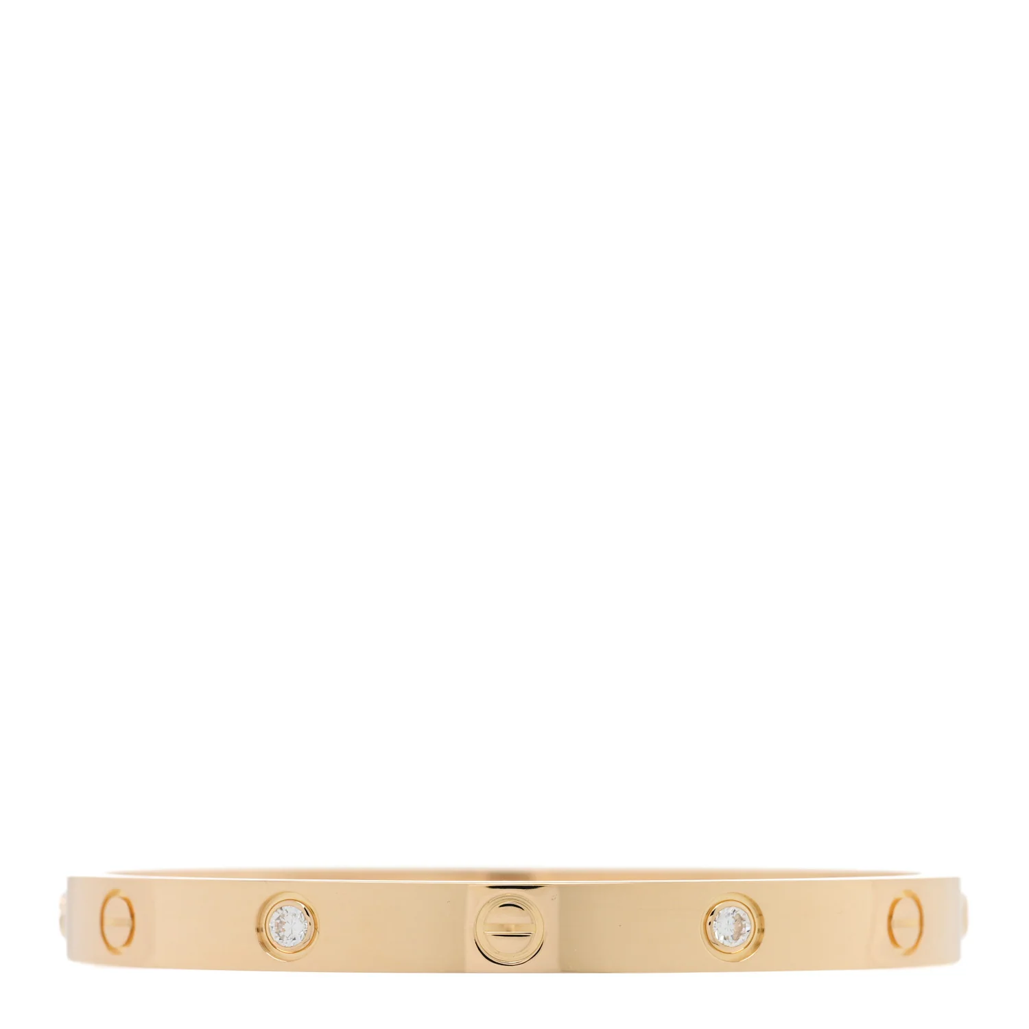 18K Yellow Gold 4 Diamond LOVE Bracelet 17