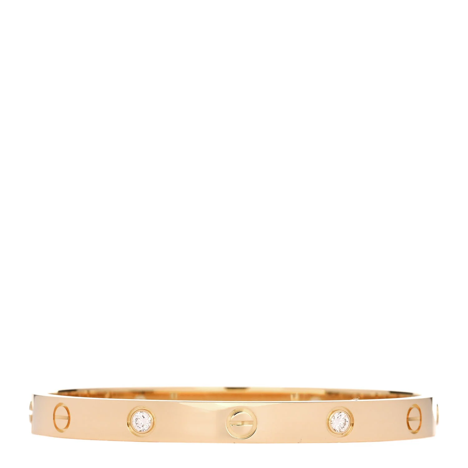 18K Yellow Gold 4 Diamond LOVE Bracelet 17
