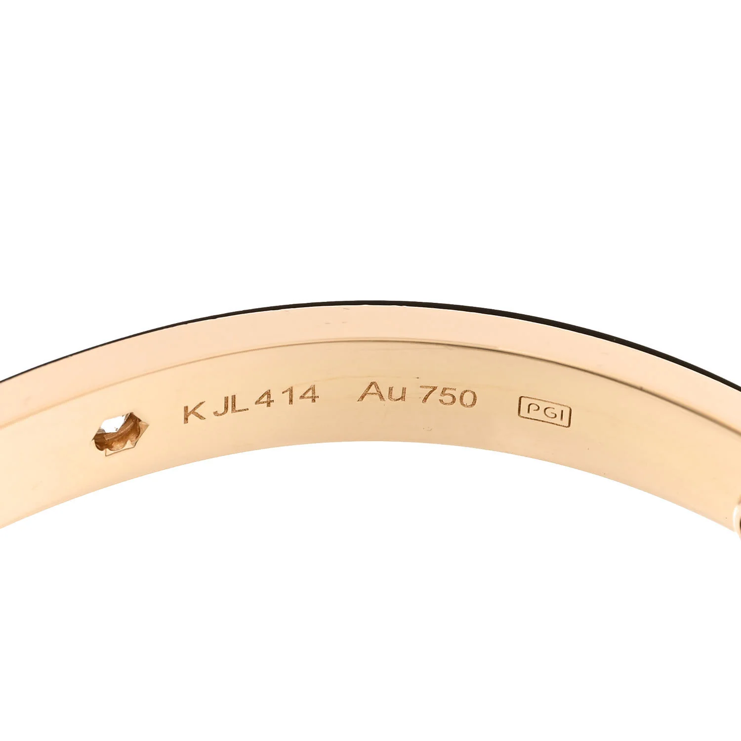 18K Yellow Gold 4 Diamond LOVE Bracelet 17 - Image 7