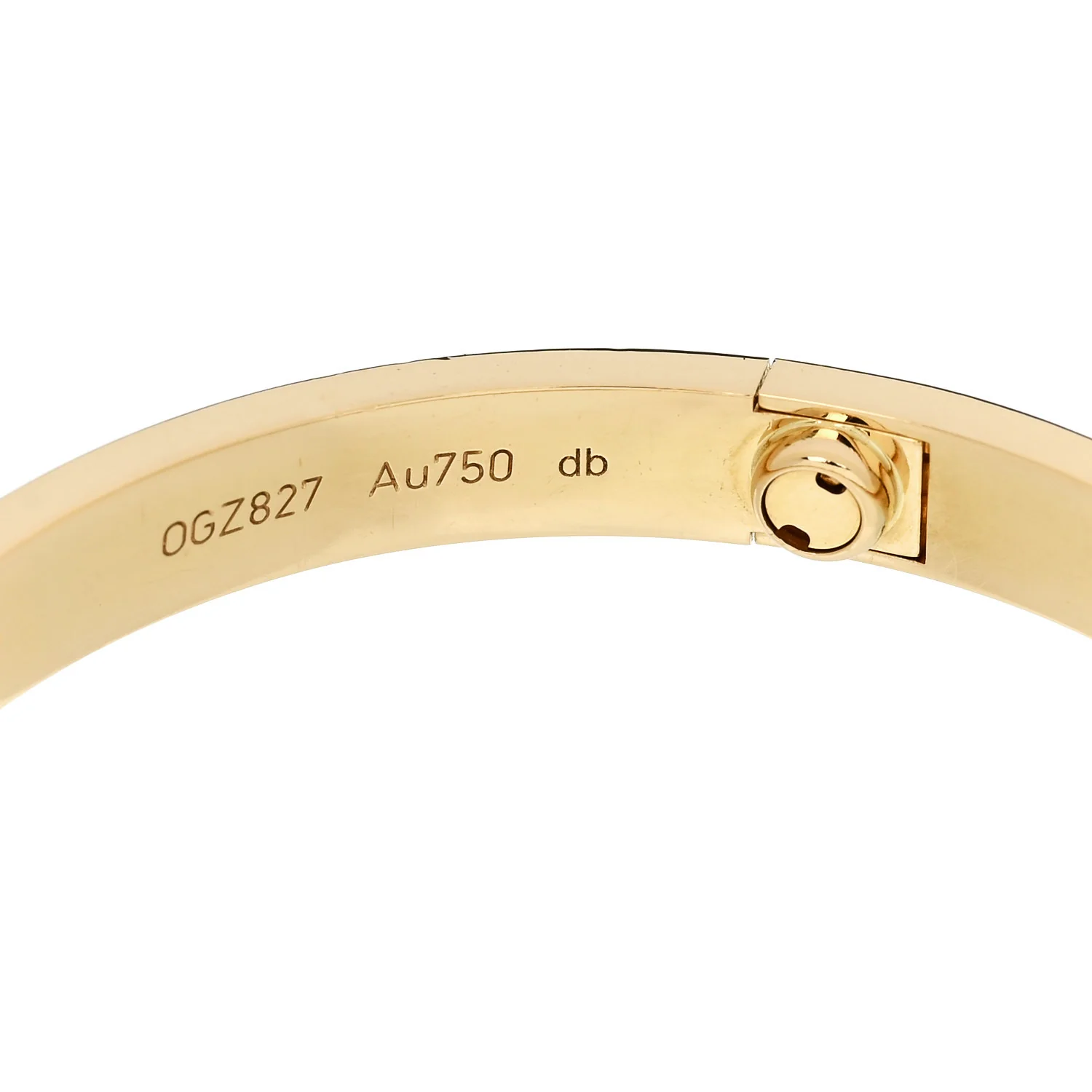 18K Yellow Gold 4 Diamond LOVE Bracelet 18 - Image 7