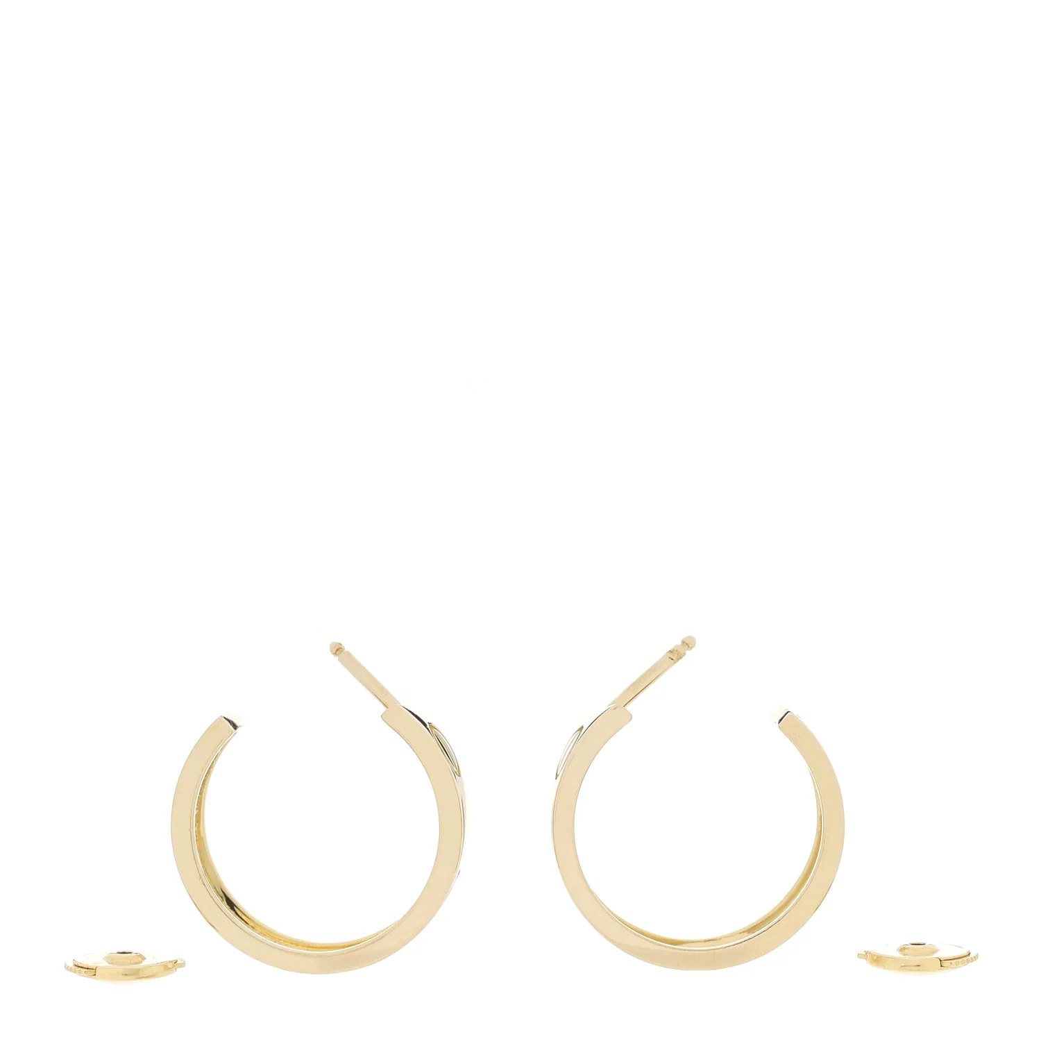 18K Yellow Gold 5.5mm LOVE Hoop Earrings - Image 3