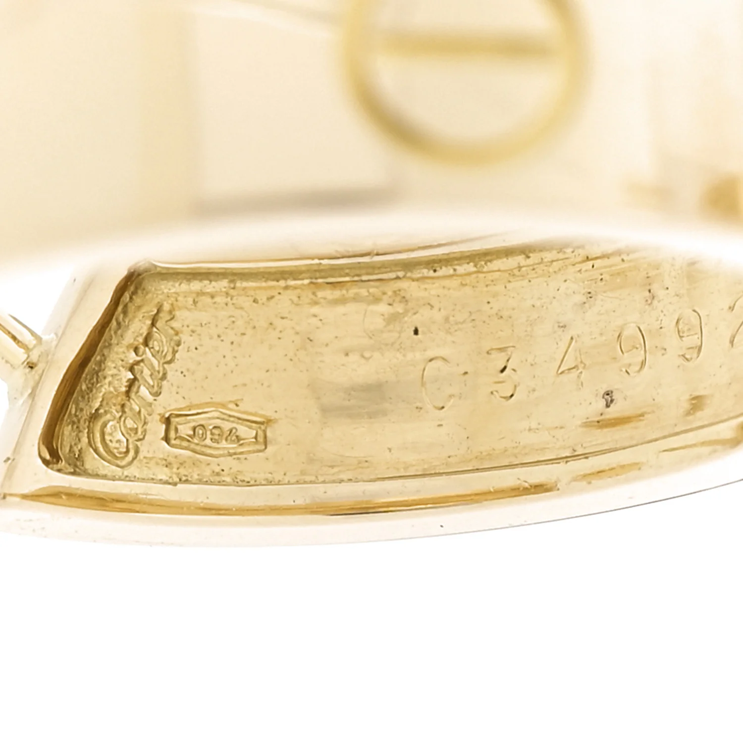 18K Yellow Gold 5.5mm LOVE Hoop Earrings - Image 4