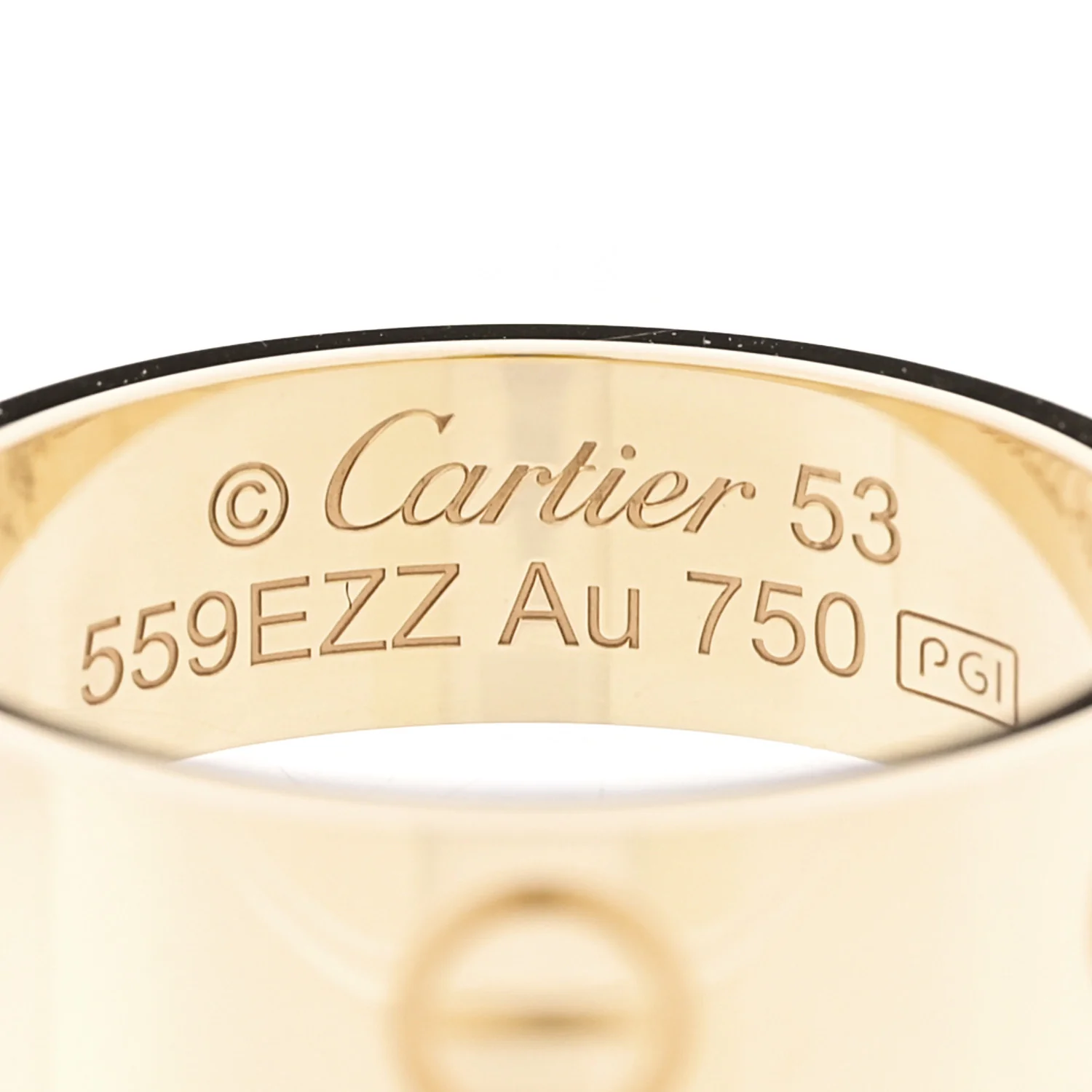 18K Yellow Gold 5.5mm LOVE Ring 53 6.5 - Image 4