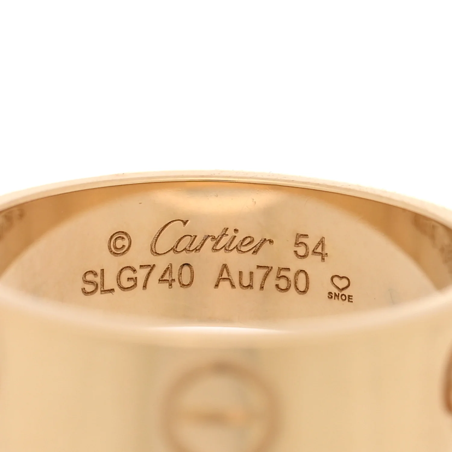 18K Yellow Gold 5.5mm LOVE Ring 54 6.75 - Image 4