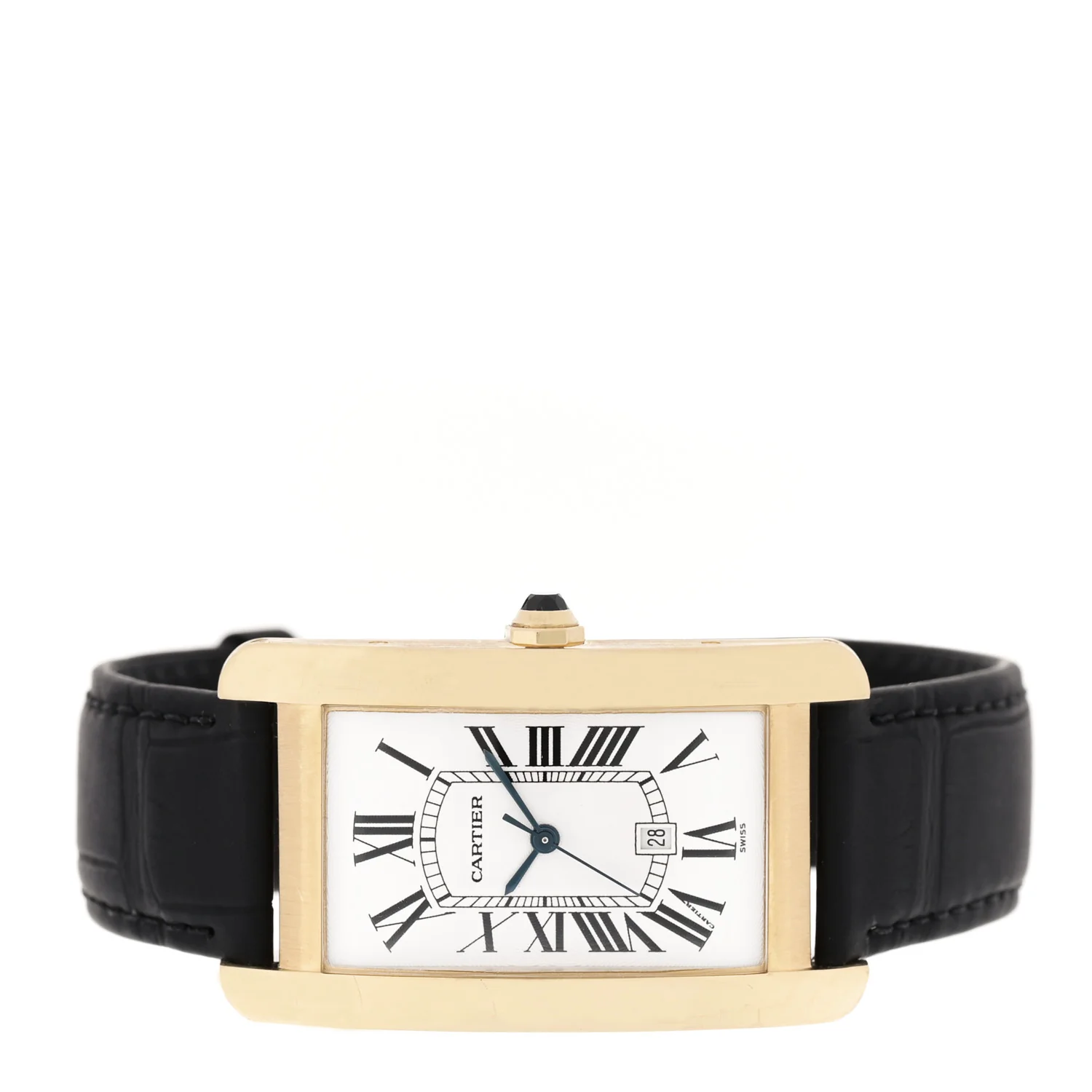 18K Yellow Gold Alligator 26mm Tank Americaine Automatic Watch - Image 2