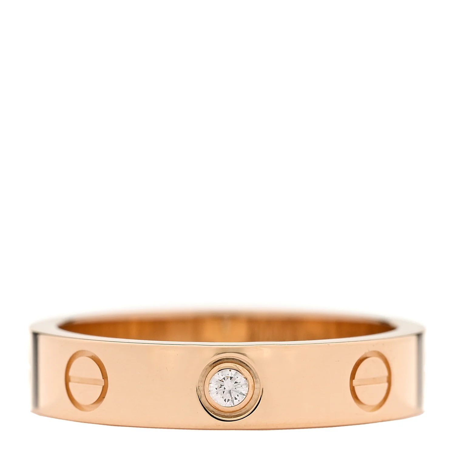 18K Yellow Gold Diamond 4mm LOVE Wedding Band Ring 51 5.75