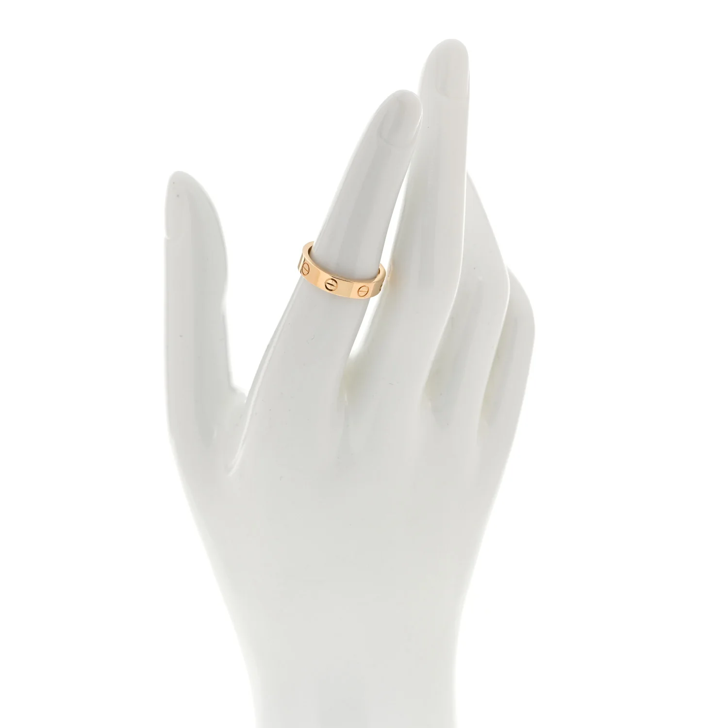18K Yellow Gold Diamond 4mm LOVE Wedding Band Ring 51 5.75 - Image 2