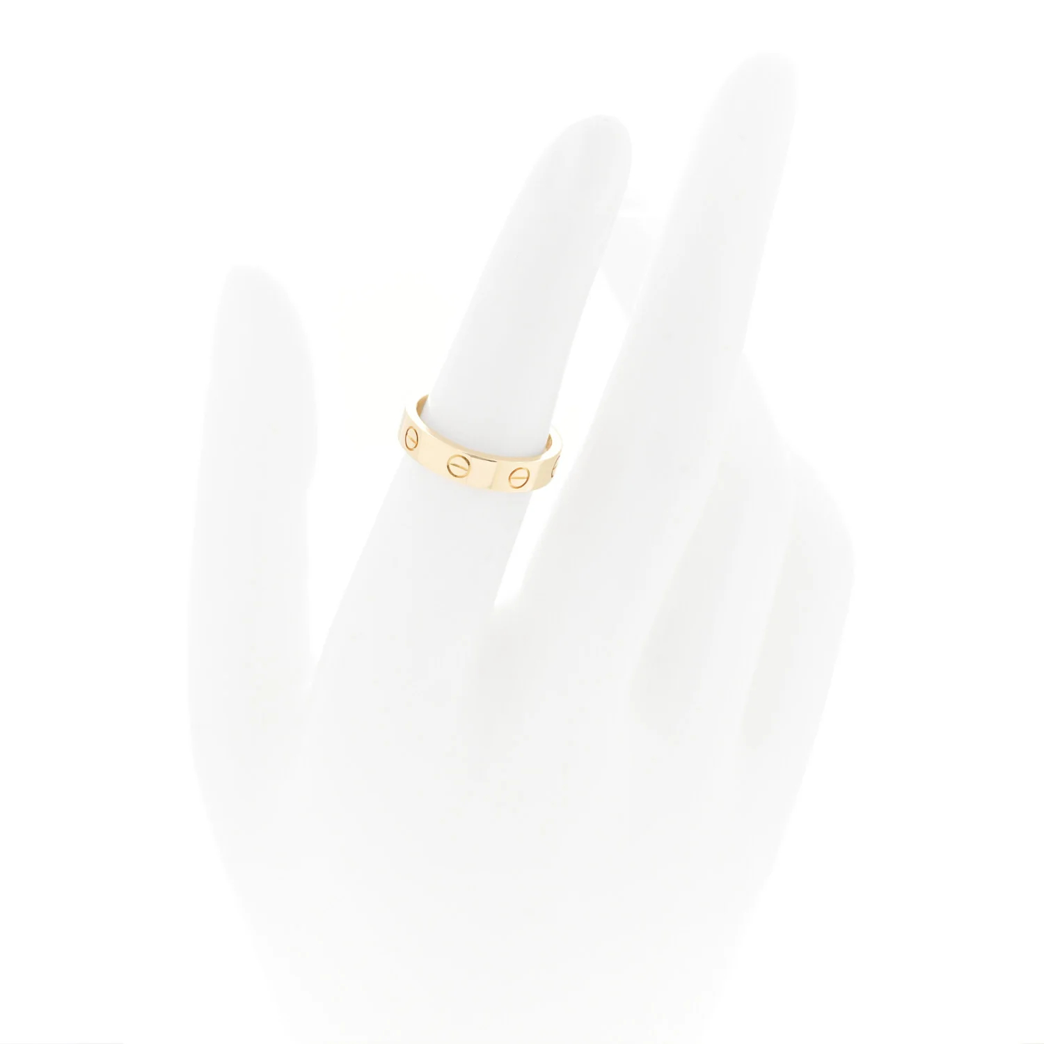 18K Yellow Gold Diamond 4mm LOVE Wedding Band Ring 51 5.75 - Image 2