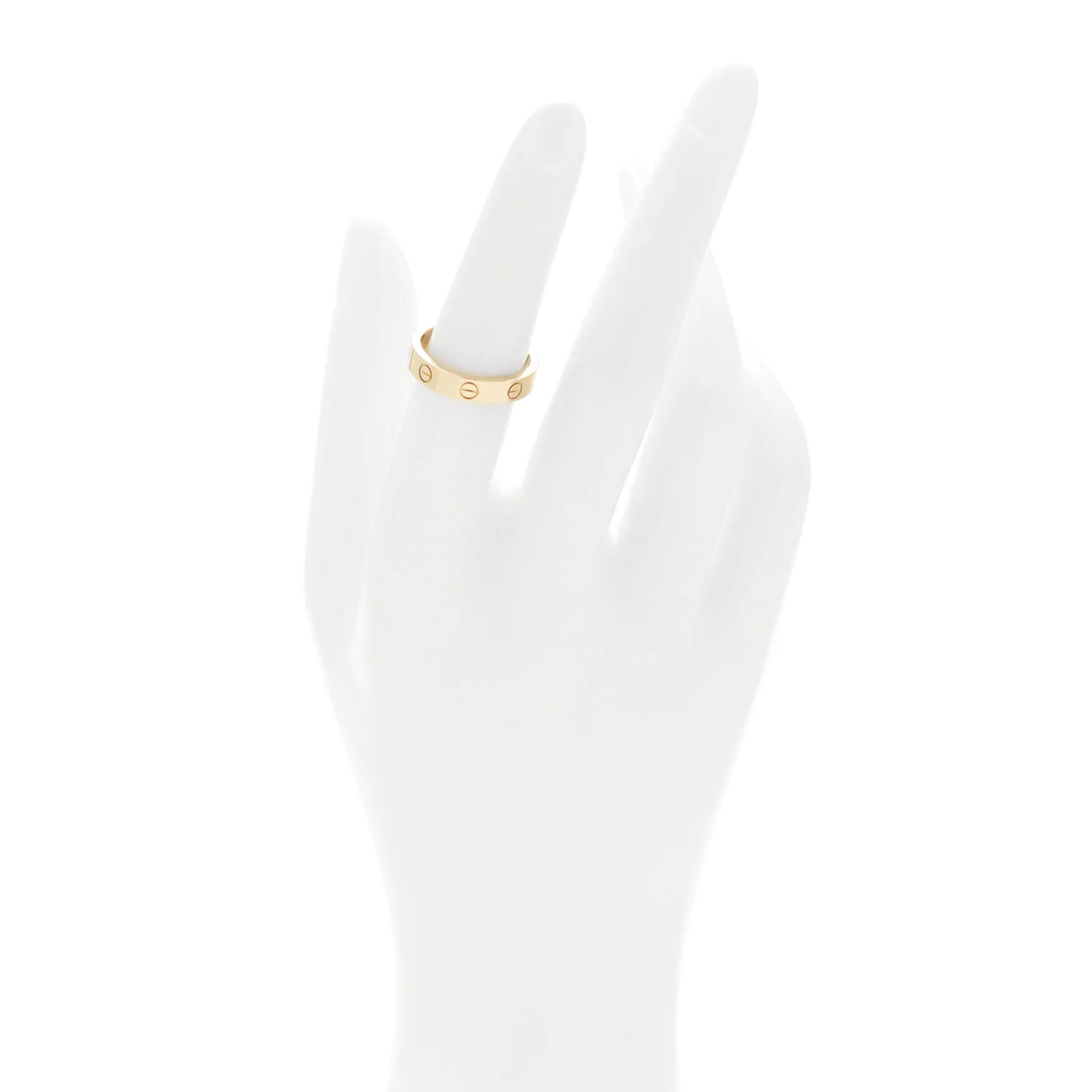 18K Yellow Gold Diamond 4mm LOVE Wedding Band Ring 52 6 - Image 2