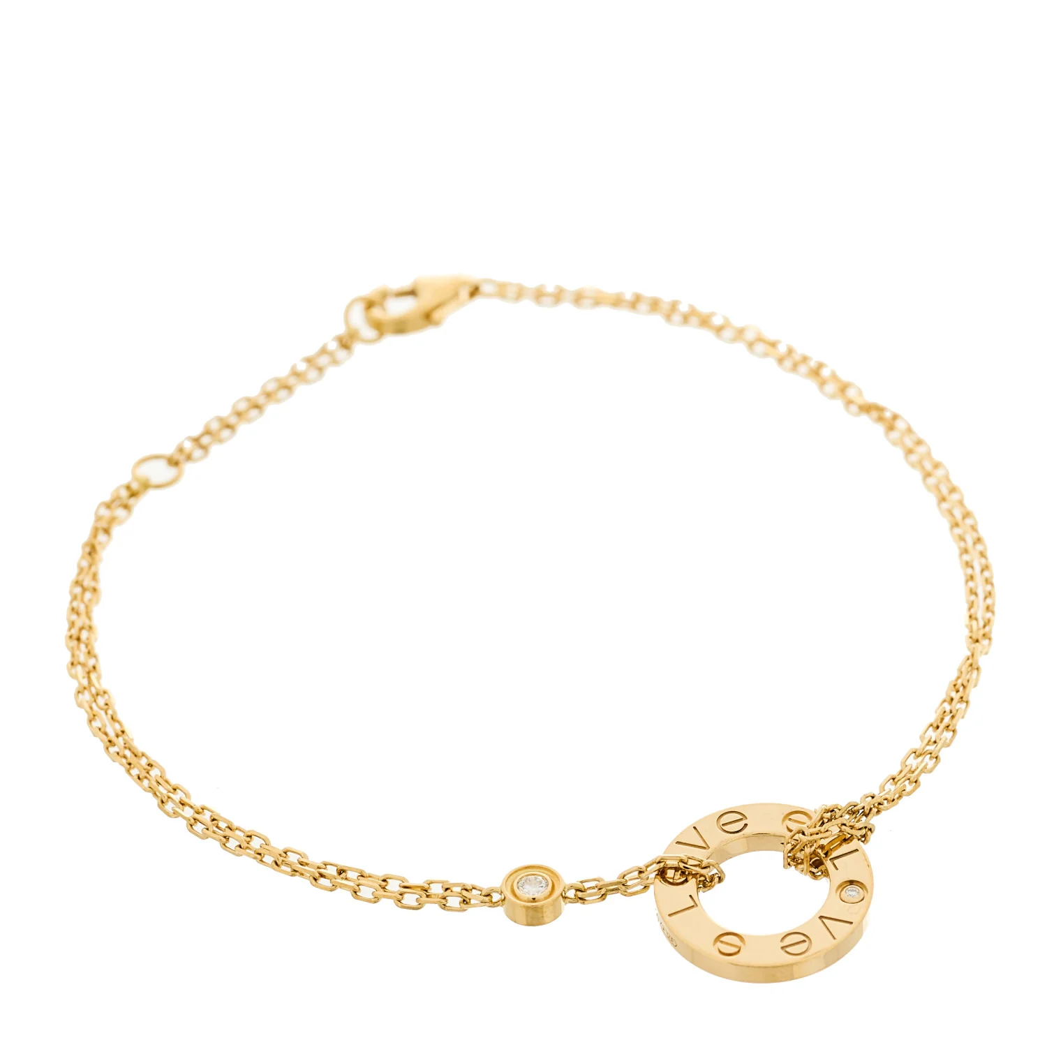 18K Yellow Gold Diamond Love Bracelet