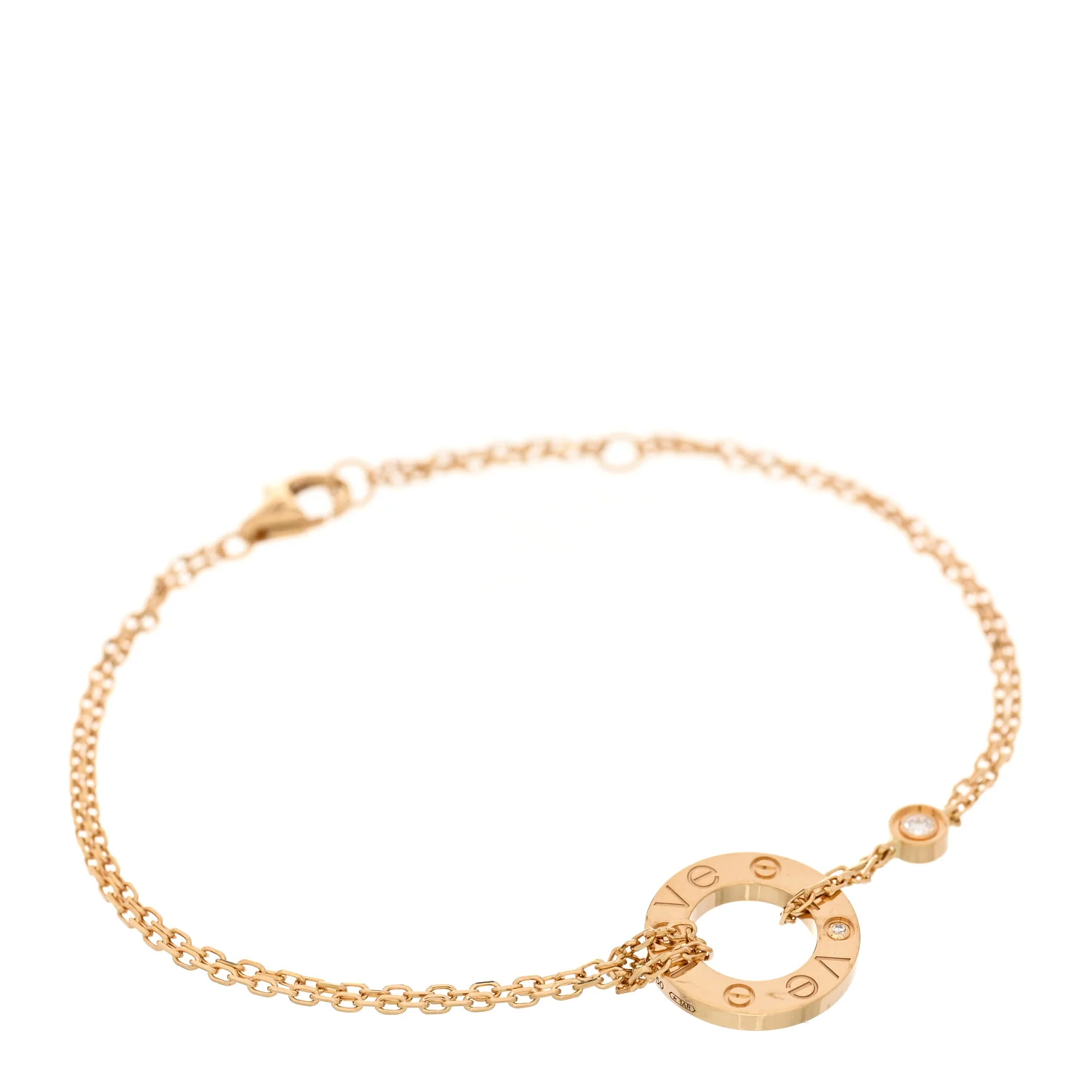 18K Yellow Gold Diamond LOVE Bracelet