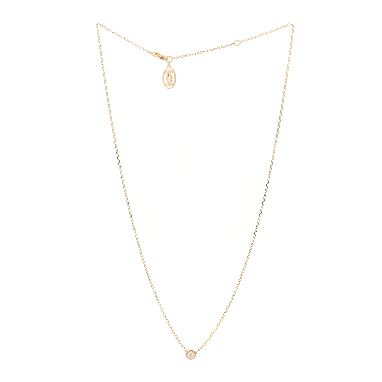 18K Yellow Gold Diamond SM D'Amour Pendant Necklace - Image 3