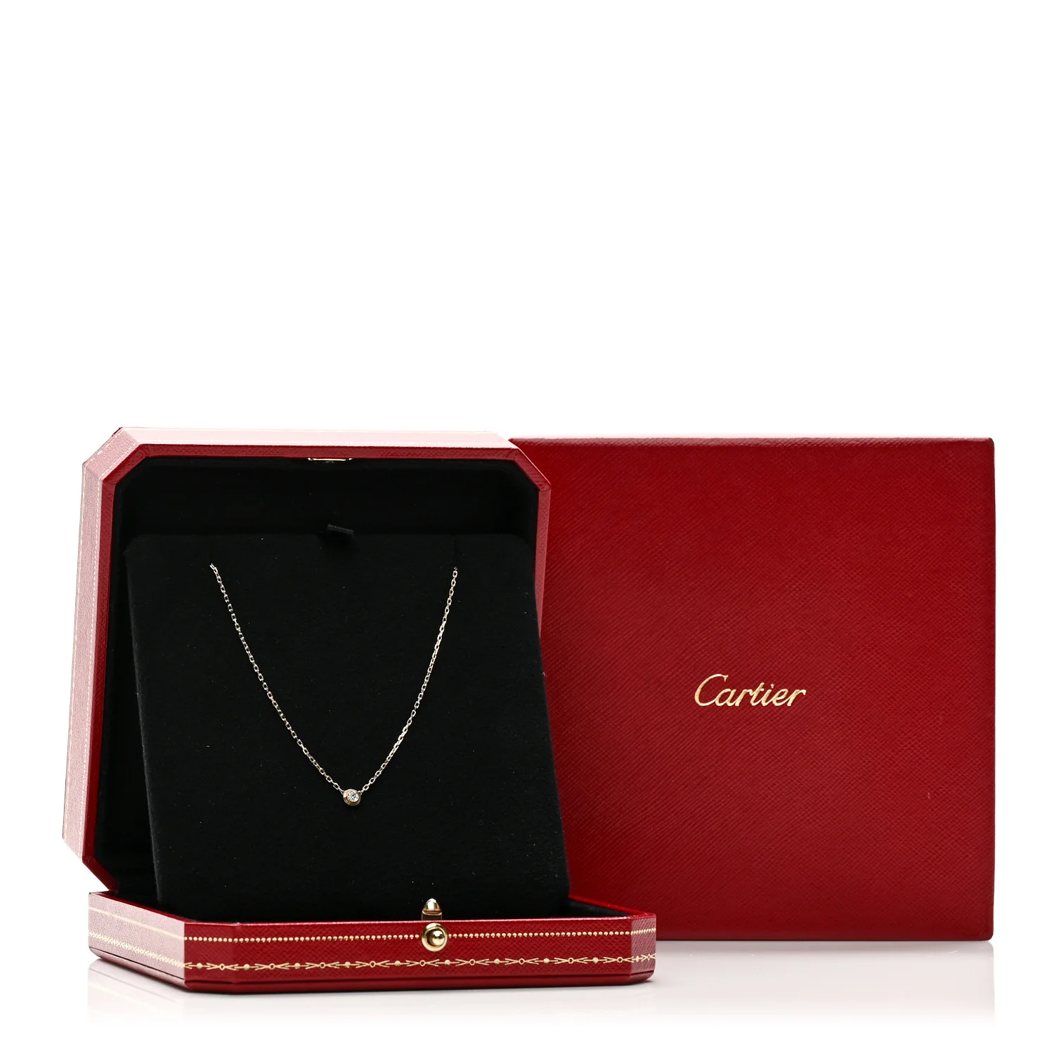 18K Yellow Gold Diamond SM D'Amour Pendant Necklace - Image 5