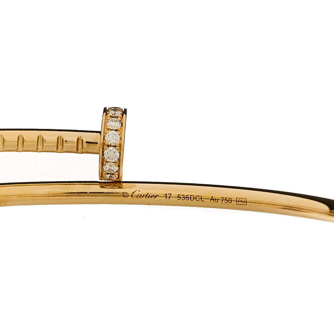 18K Yellow Gold Diamond Small Juste Un Clou Bracelet 17 - Image 3