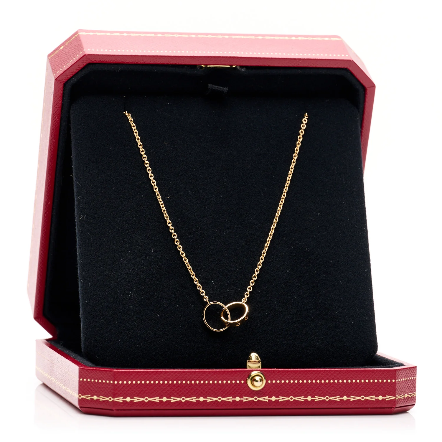 18K Yellow Gold Interlocking LOVE Necklace - Image 5